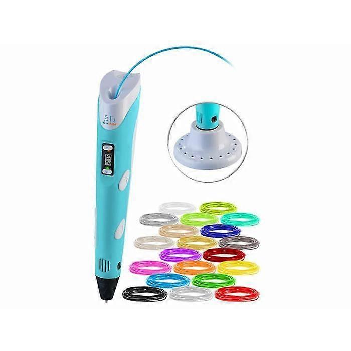 SCRIB3D P1 3D Printing Pen with Display - Includes 3D Pen, 3 Starter Colors of PLA Filament, Stencil Book + Project Guide, and Power adapter