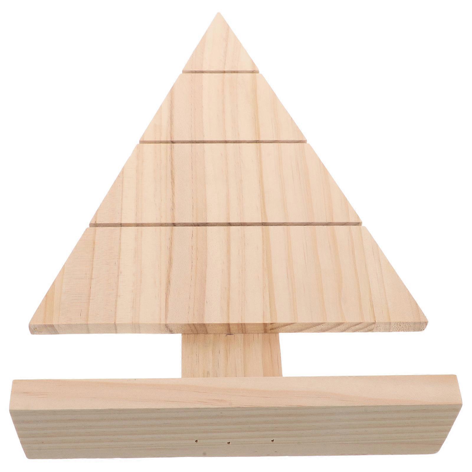 Rustic Xmas Tree Wooden Table Sign for DIY Crafts Unfinished Wood Model