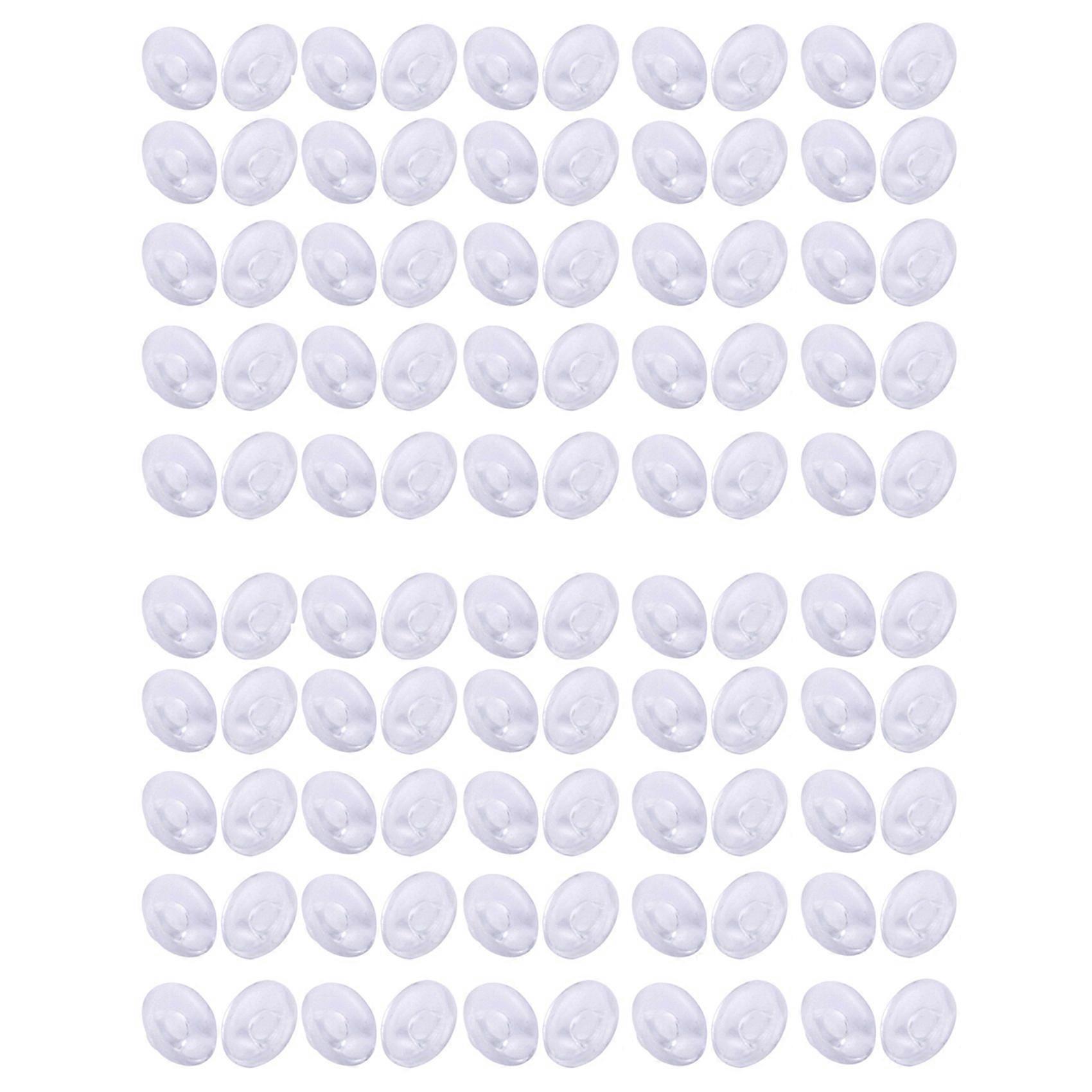 50 Pairs of Silicone Eyeglass Nose Pads Push in Round 9mm