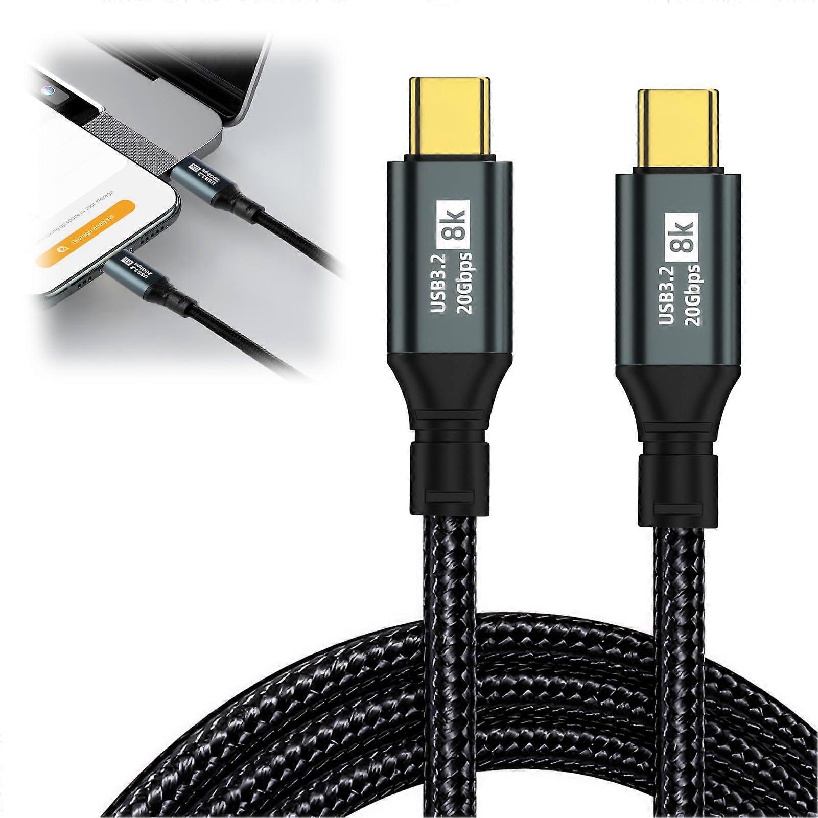 USB C to USB C Display Cable 8K Video Output 20Gbps Data Transfer 100W PD USB 3.2 Gen 2x2 For Mac Book iPhone 16/15
