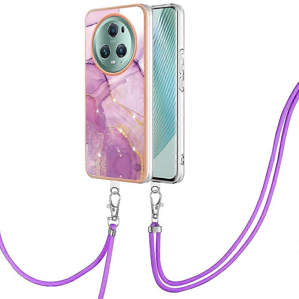 Electroplating Marble Dual-side IMD Phone Case with Lanyard