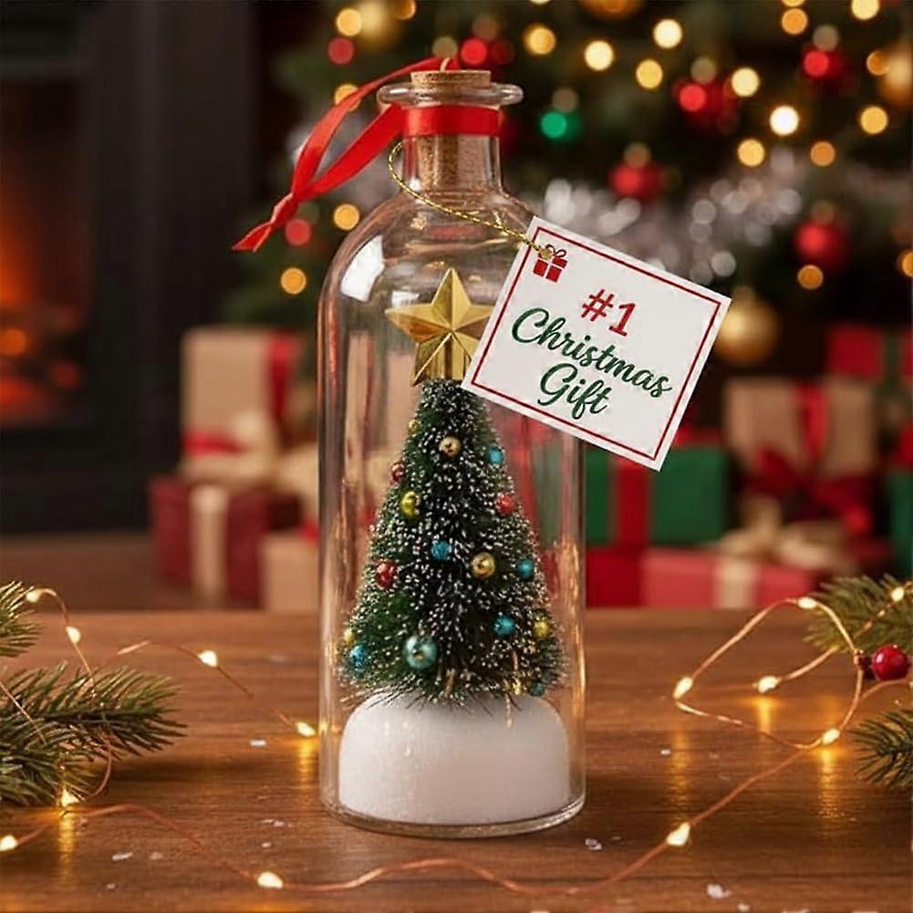 Voice Recording Christmas Ornament Snow Scene Glass Tree Keepsake with OneTouch Control 1PC
