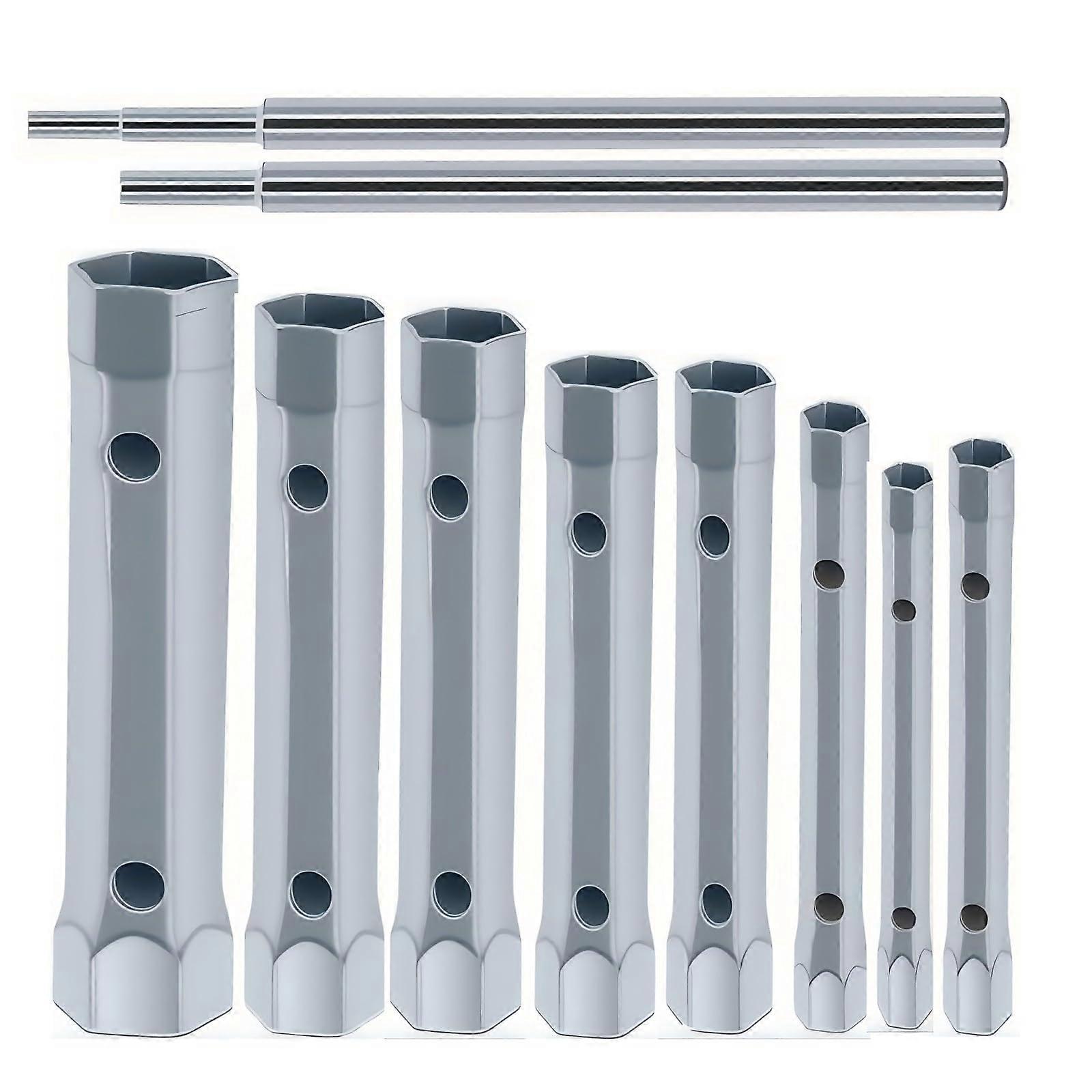 10Pcs Plumbers Socket Wrench Set 622mm Dual Ended Tubular Design for Shower Valve and Faucet Nut Removal