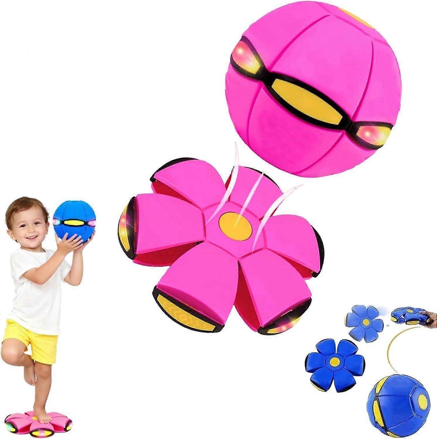 Fantastic Fantastic 2026 Upgraded Bouncing Ball - 6 LED Lights Dual Form Freely Switchable Flying Saucer, Parent-Child Interaction Toy for Indoor Outd