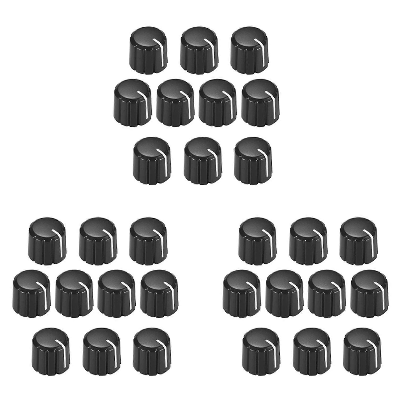 30Pcs Potentiometer Control Knobs for Electric Guitar Volume Tone Knobs Black D Type 6mm