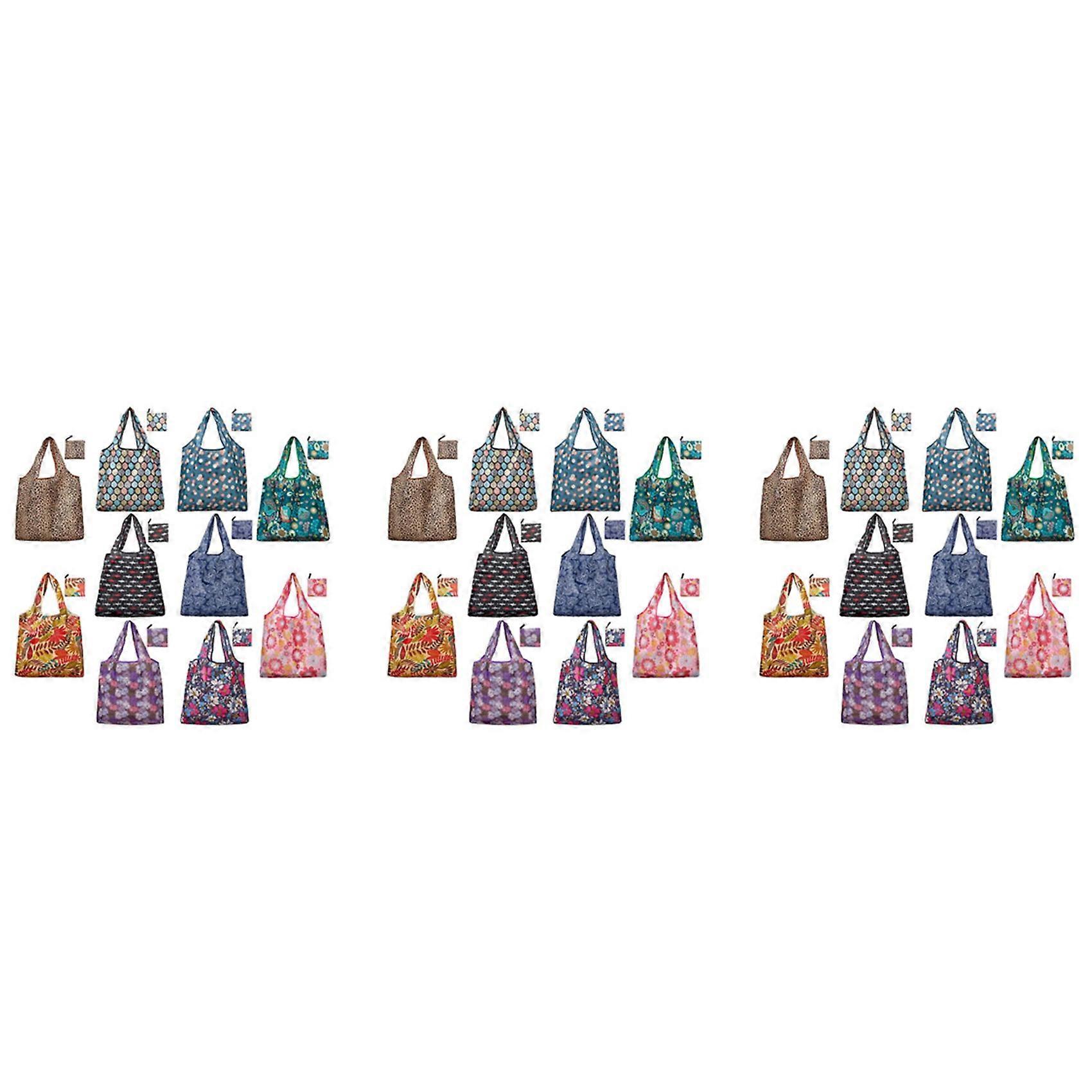 Grocery Bags Reusable Foldable 30 Pack Shopping Tote 50LBS Extra Large Ripstop Pattern Machine Washable Storage