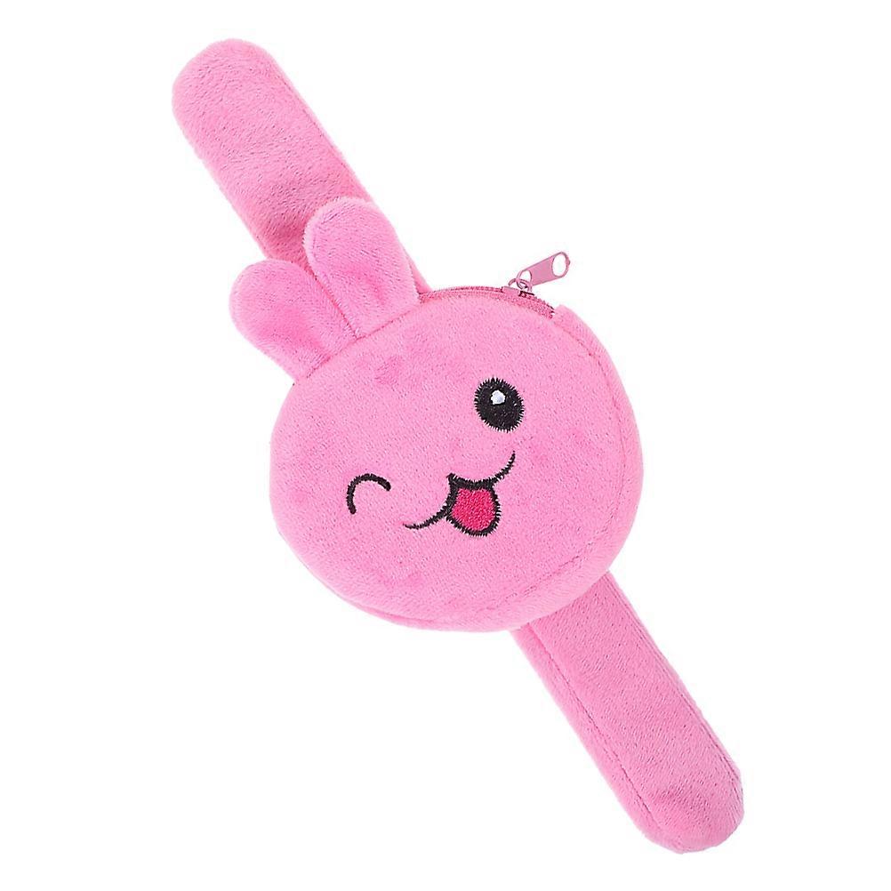 Rabbit Shape Purse Wearable Storage for Kids Cloth Rosy Bracelet Function 1Set