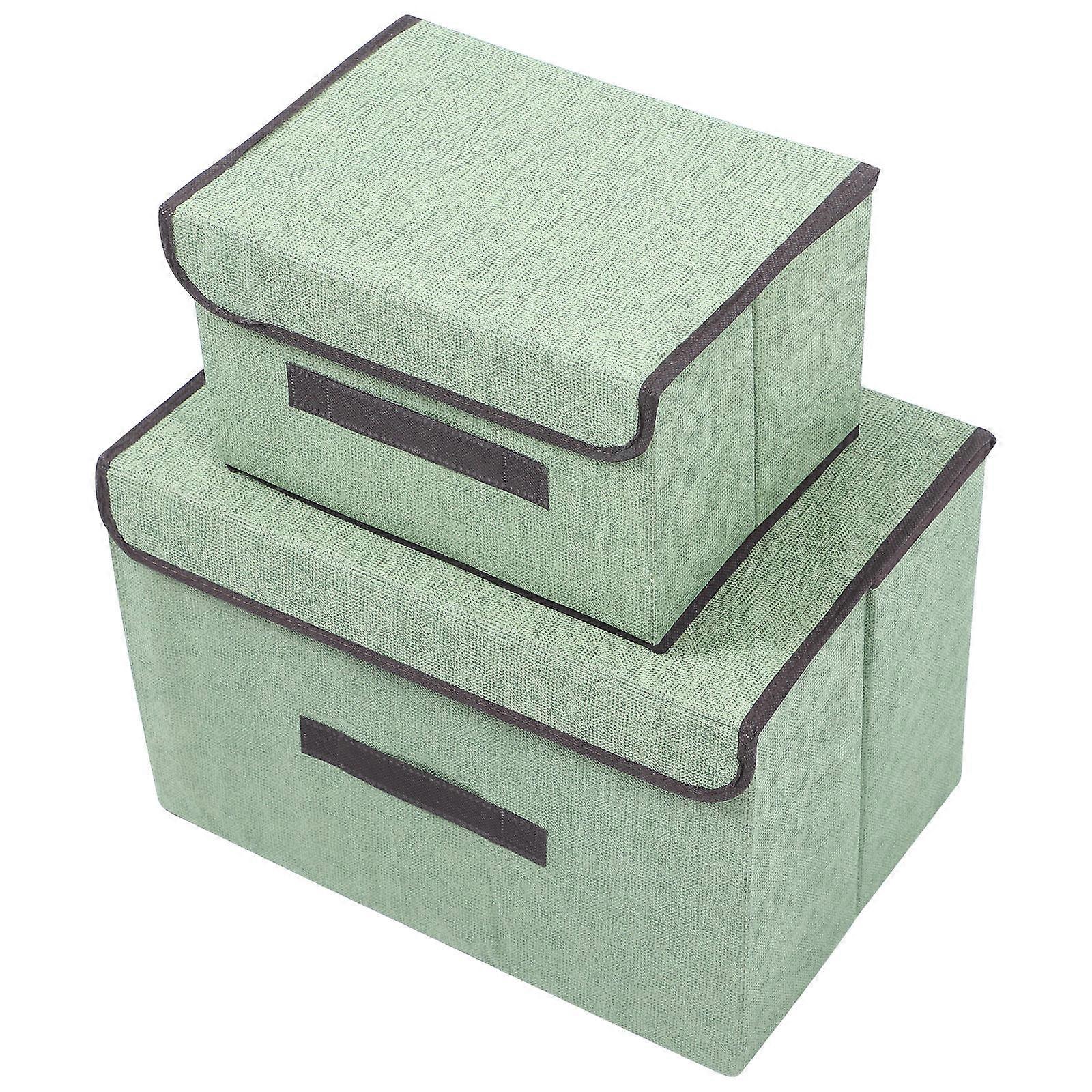 Storage Box Linen Clothes Organizer with Lid for Clothes Storage 1Set Set