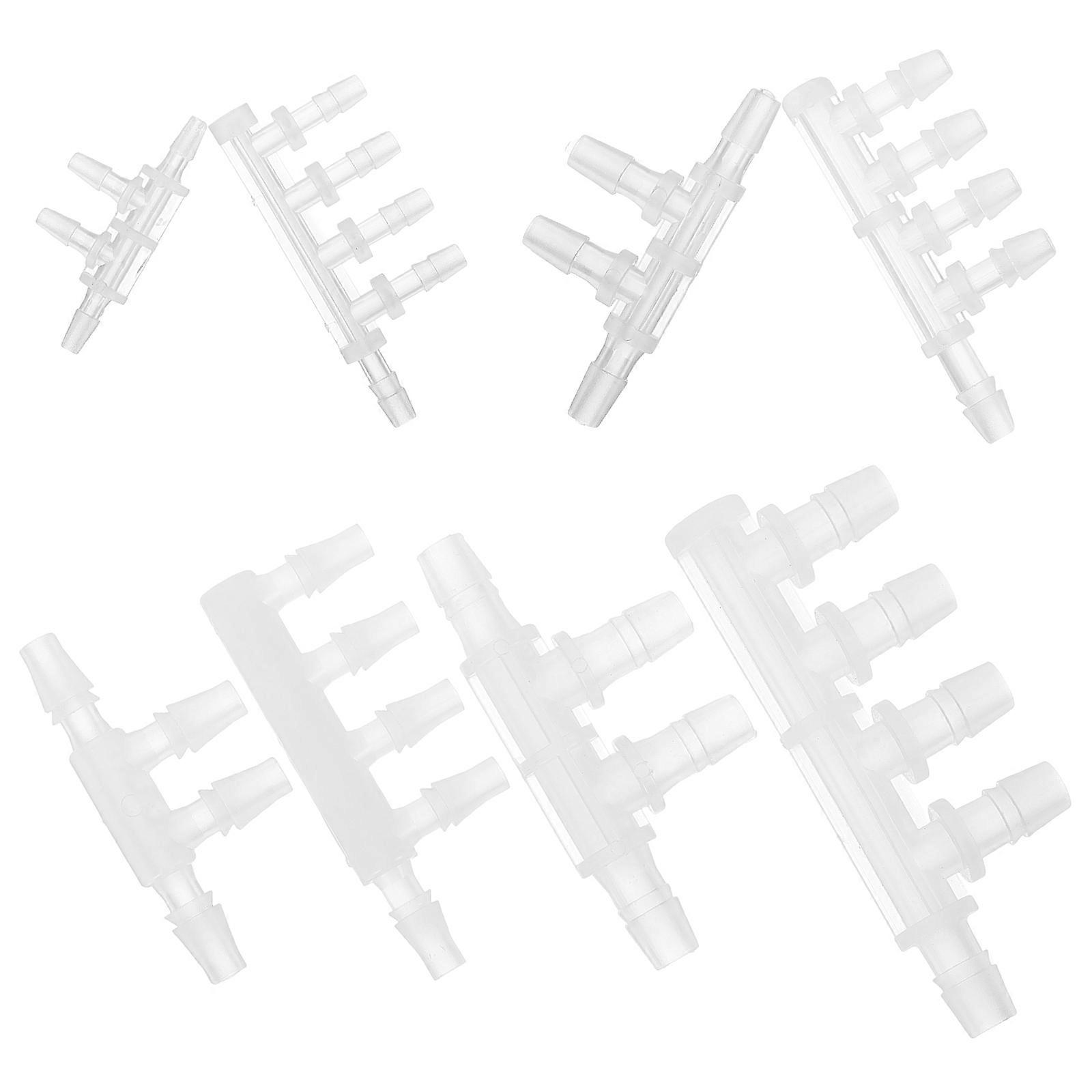 Hose Barb Adapter Plastic Aquarium Use White Leak Prevention Function 8Pcs
