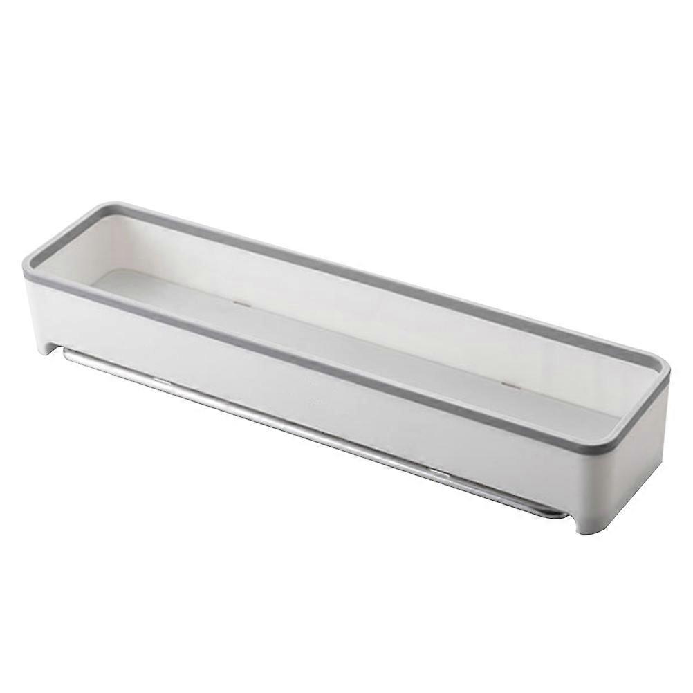 Grey Bathroom Storage Rack Wall-Mounted Rack for Home Use Plastic Organizer