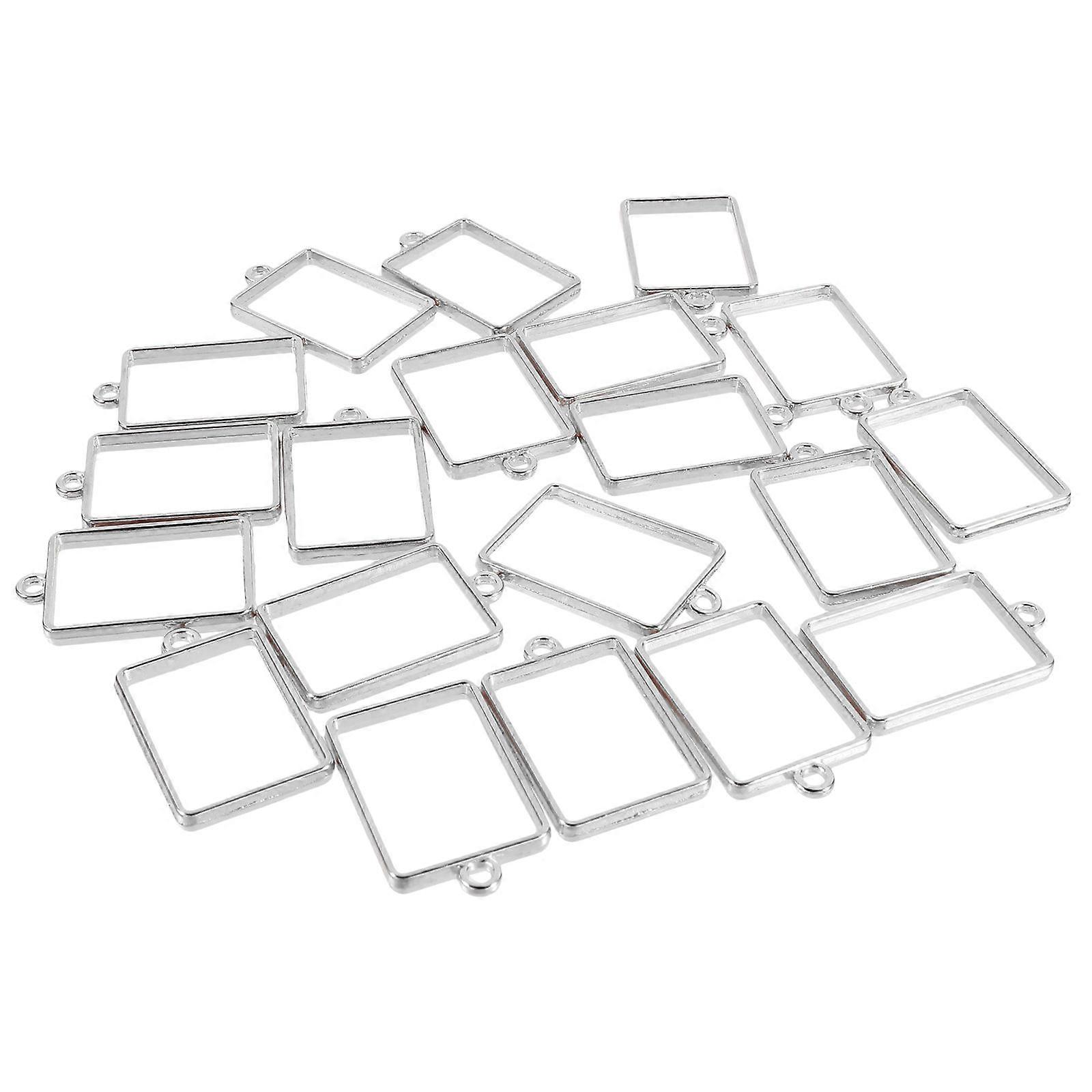 Rectangular Pendants DIY Pendants for Decor 20Pcs Silver Alloy Accessories