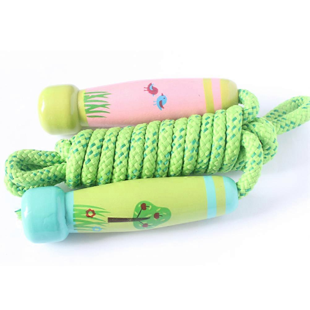 Exercise Jump Rope for Children Wooden Handle Assorted Color