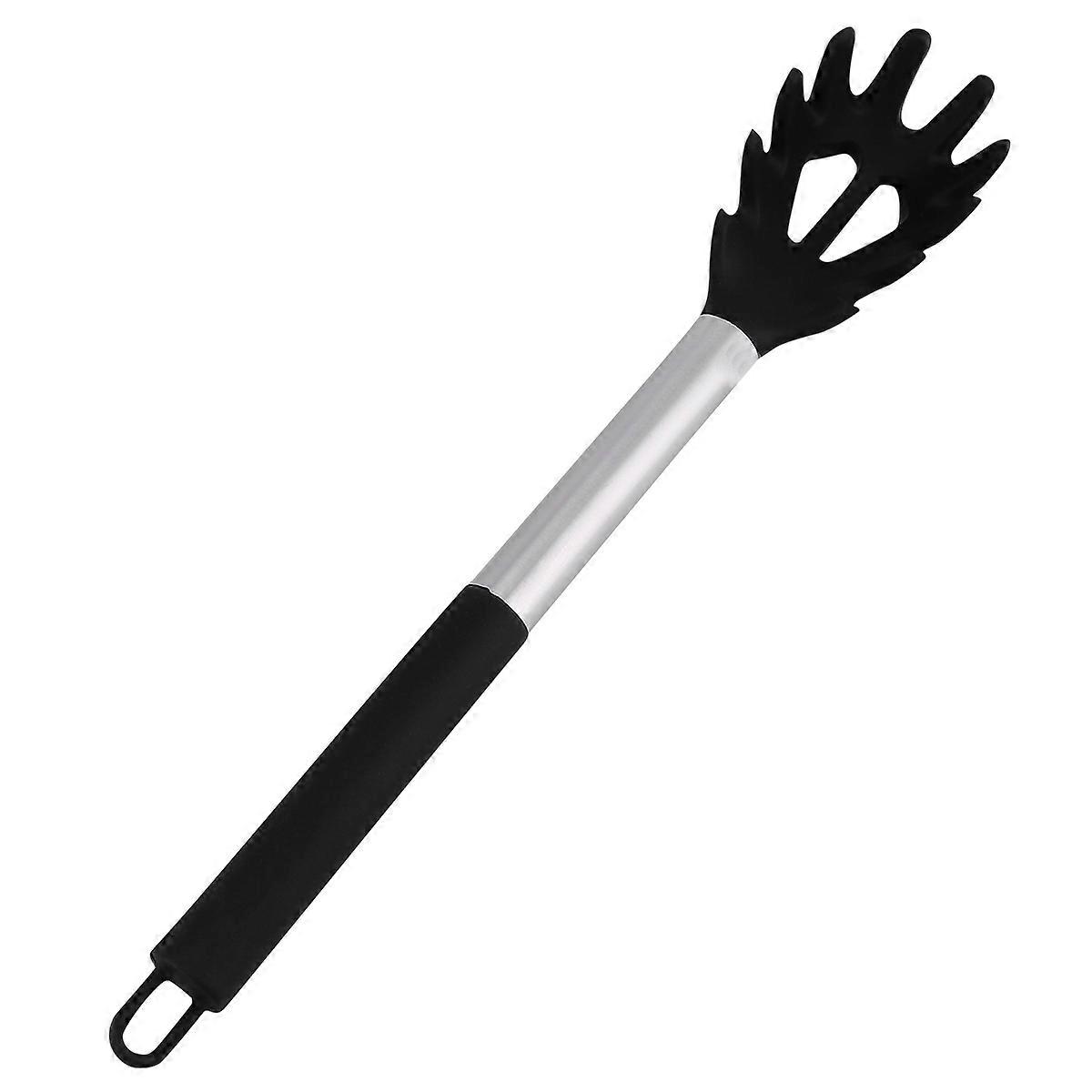 Noodle Spoon Silicone Colander for Kitchen Use Black Cooking Accessory