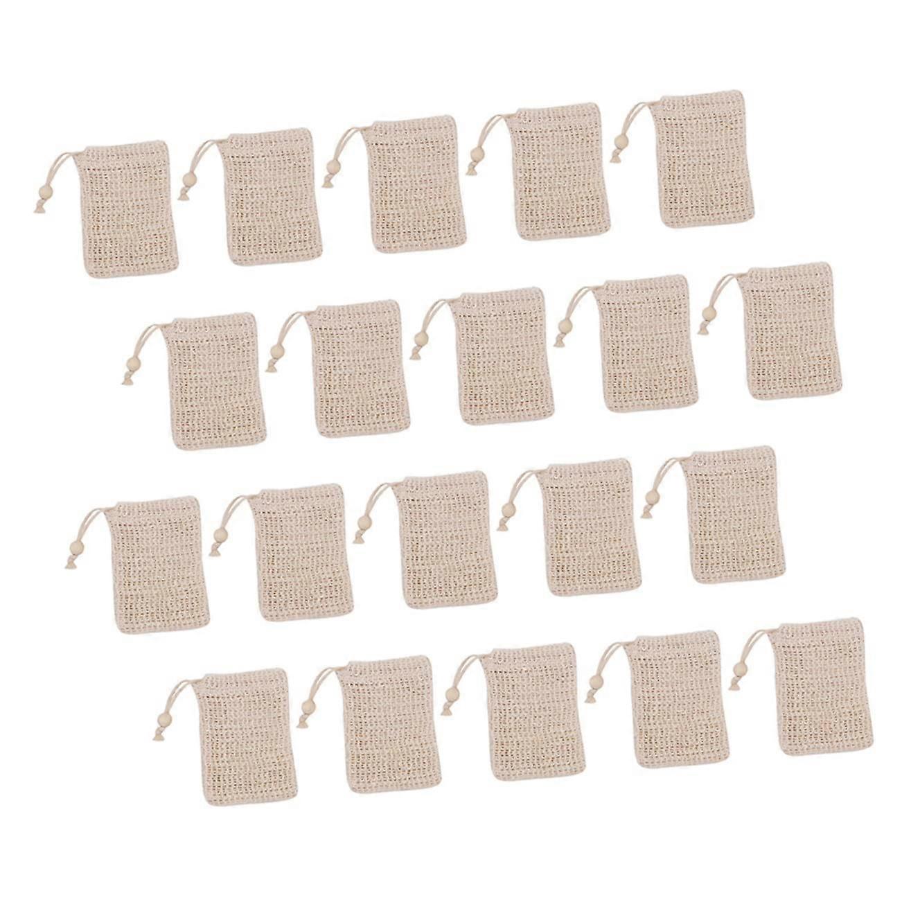 Soap Saver Bag 20pcs Exfoliating Mesh Drawstring Pouches for Shower with QuickDry Hanging Loop