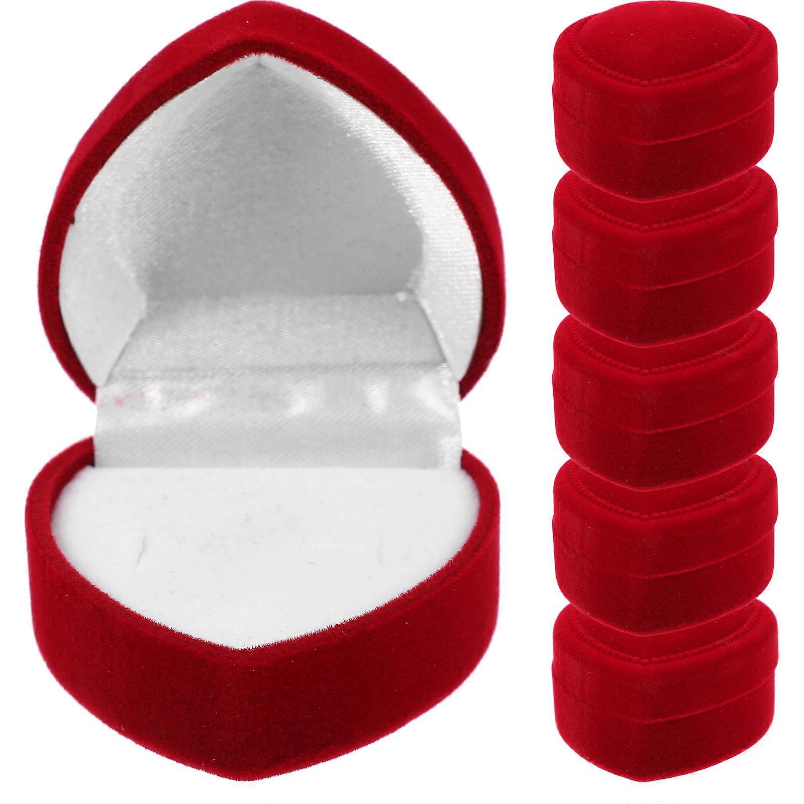 Heart Shaped Ring Box for Wedding Ceremony in Red 30Pcs Storage Use
