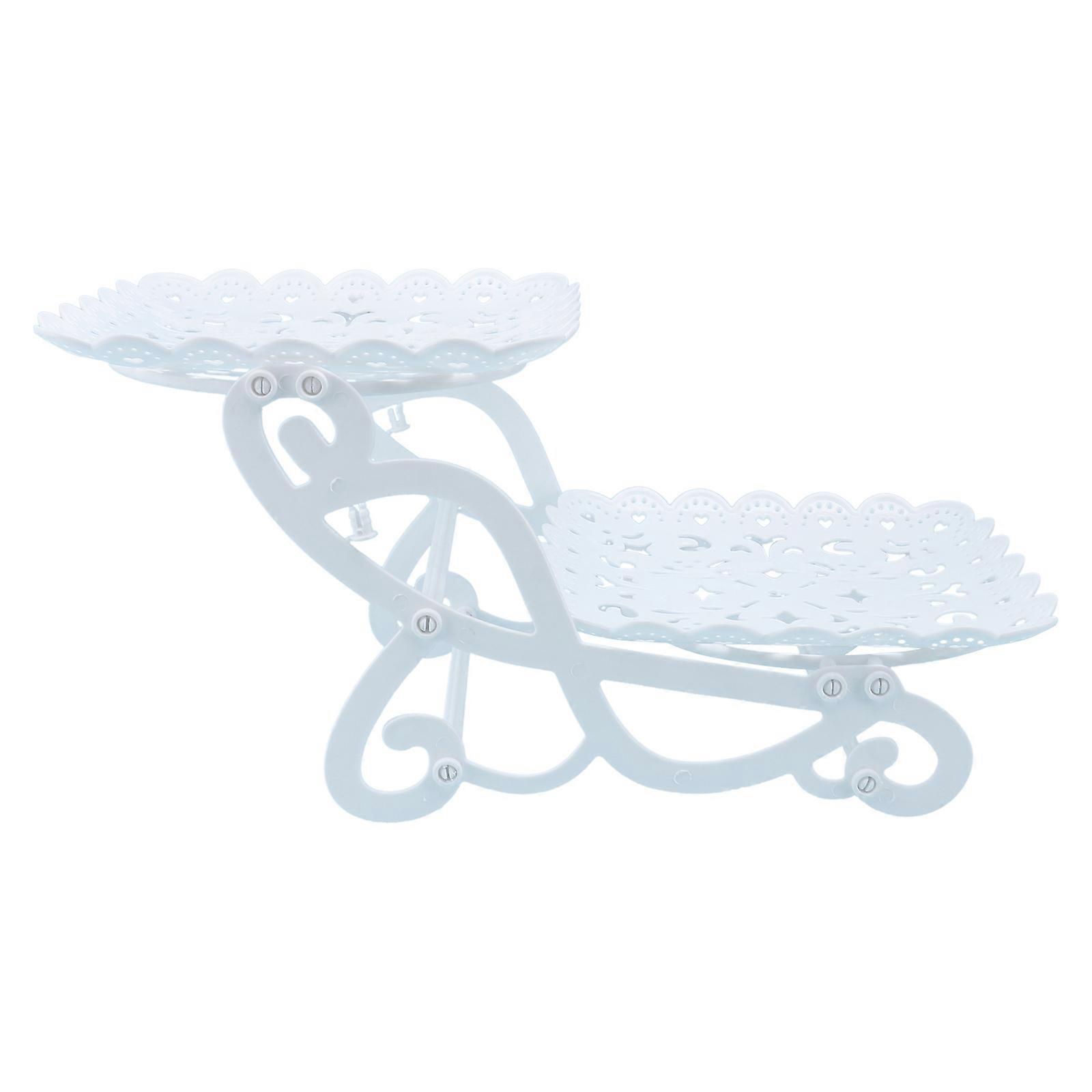 Cake Dessert Tray Creative Bike Rack for Storage Use 2Pcs White