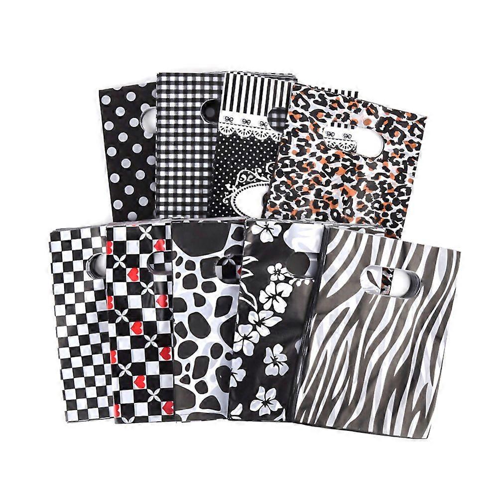 Printed Plastic Bags Rectangle Black 25x20cm