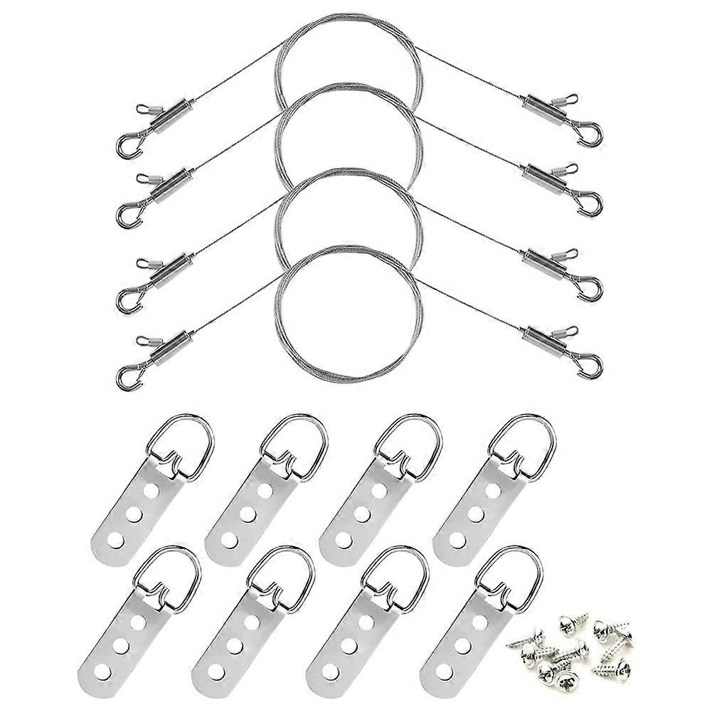 Adjustable Picture Hanging Wire with D Rings & Clips