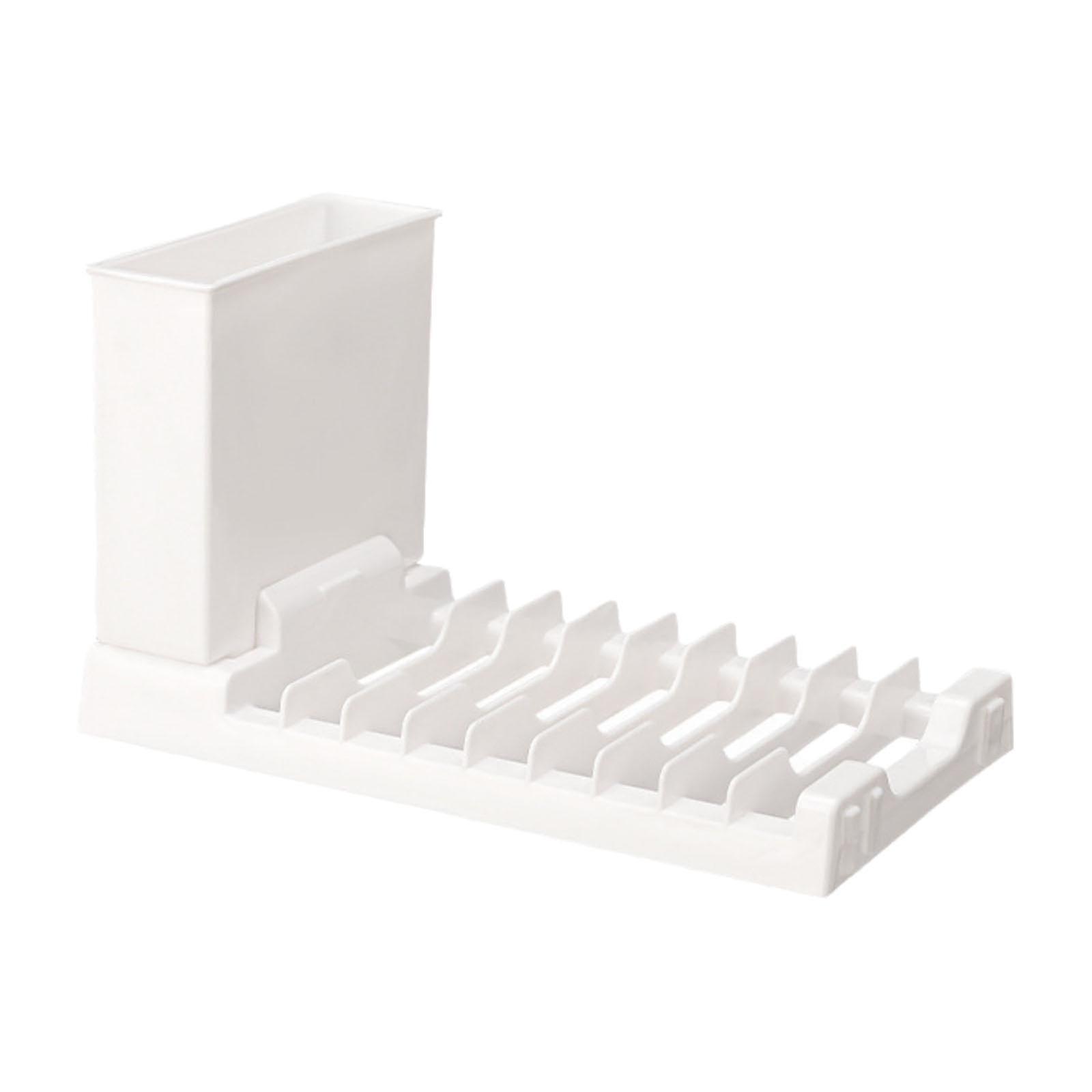 Foldable Dish Drying Rack Compact Space Saving for Small Kitchen Counter White 20.5x11x12cm