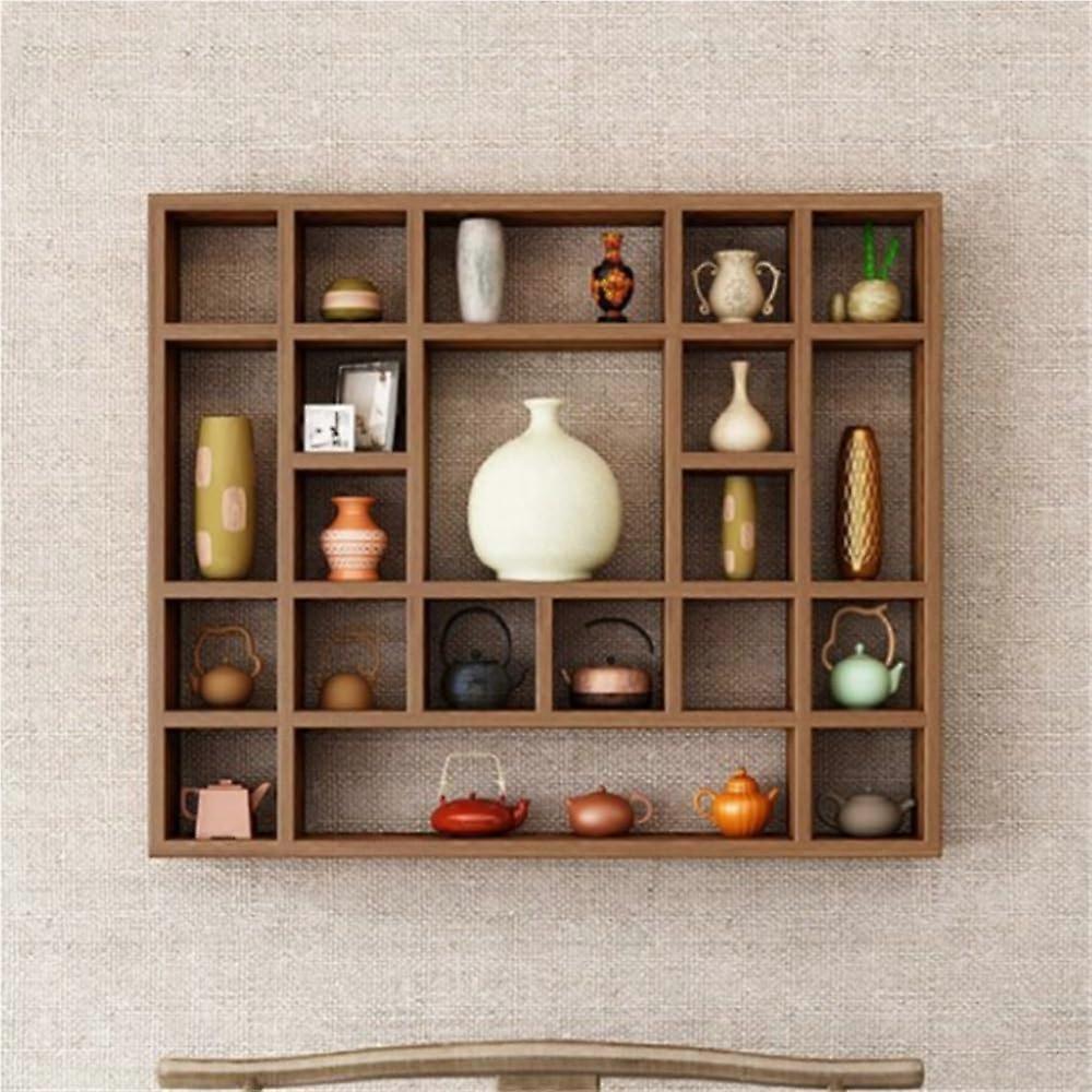 Wall Mounted Display Shelf with Multifunctional Storage Rack for Tea Cups, Plants and Antiques