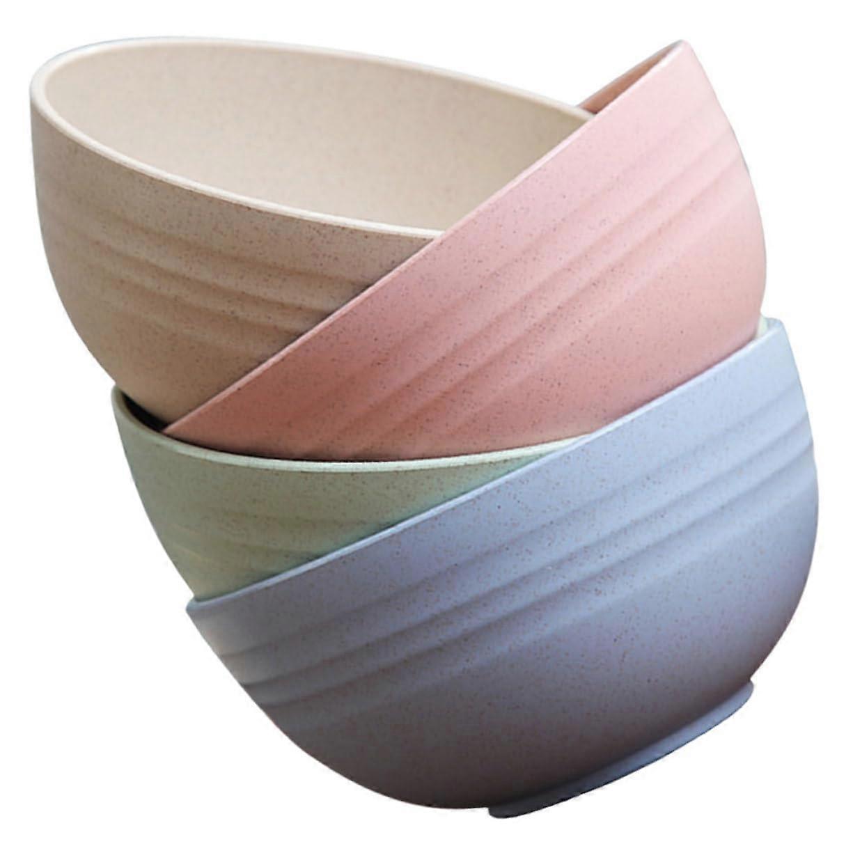 4pcs Unbreakable Cereal Bowls Reusable Dinnerware for Soup Rice Salad Compact Easy Clean