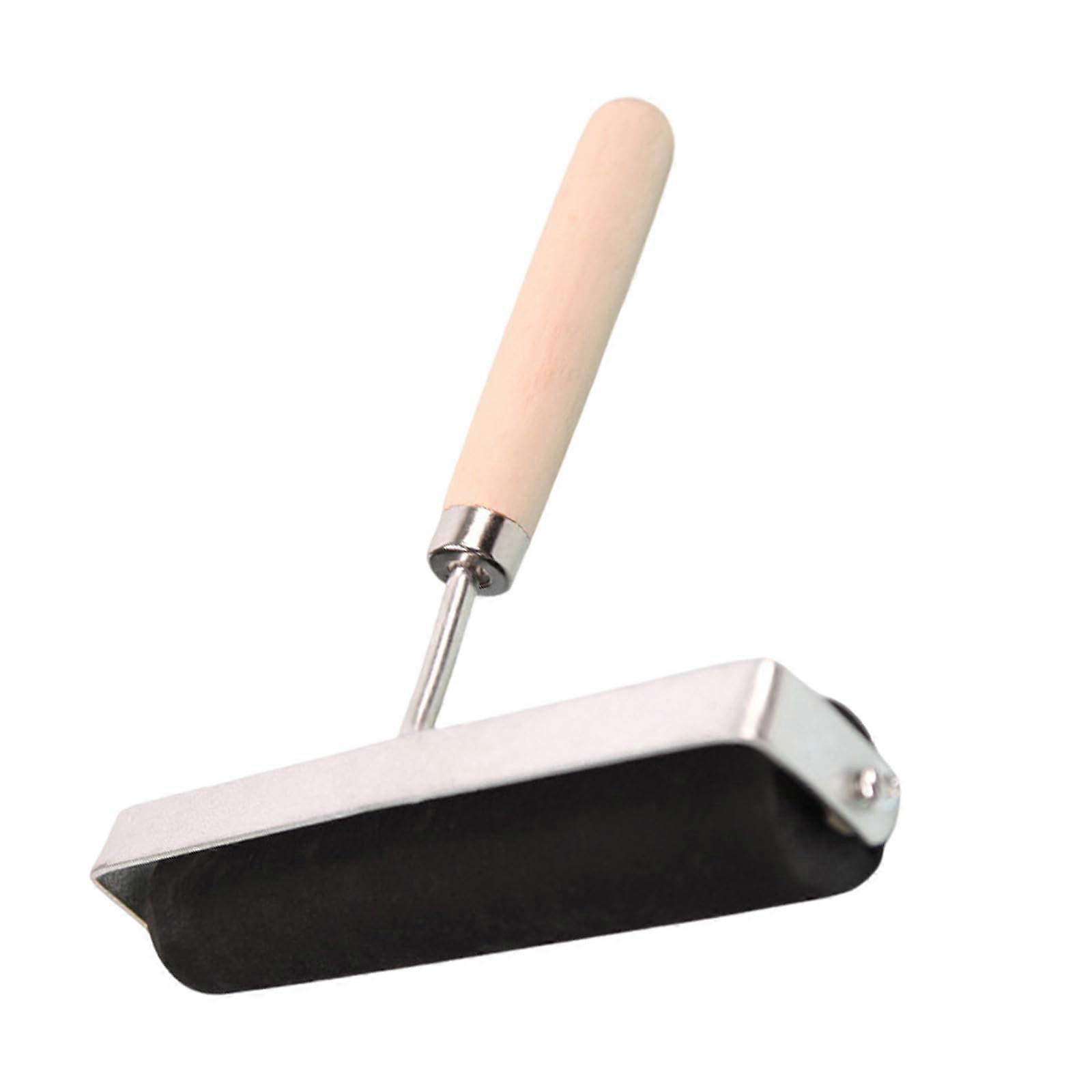 Heavy Duty Hard Rubber Brayer Printmaking Roller with Wooden Handle for Smooth Even Ink Coverage