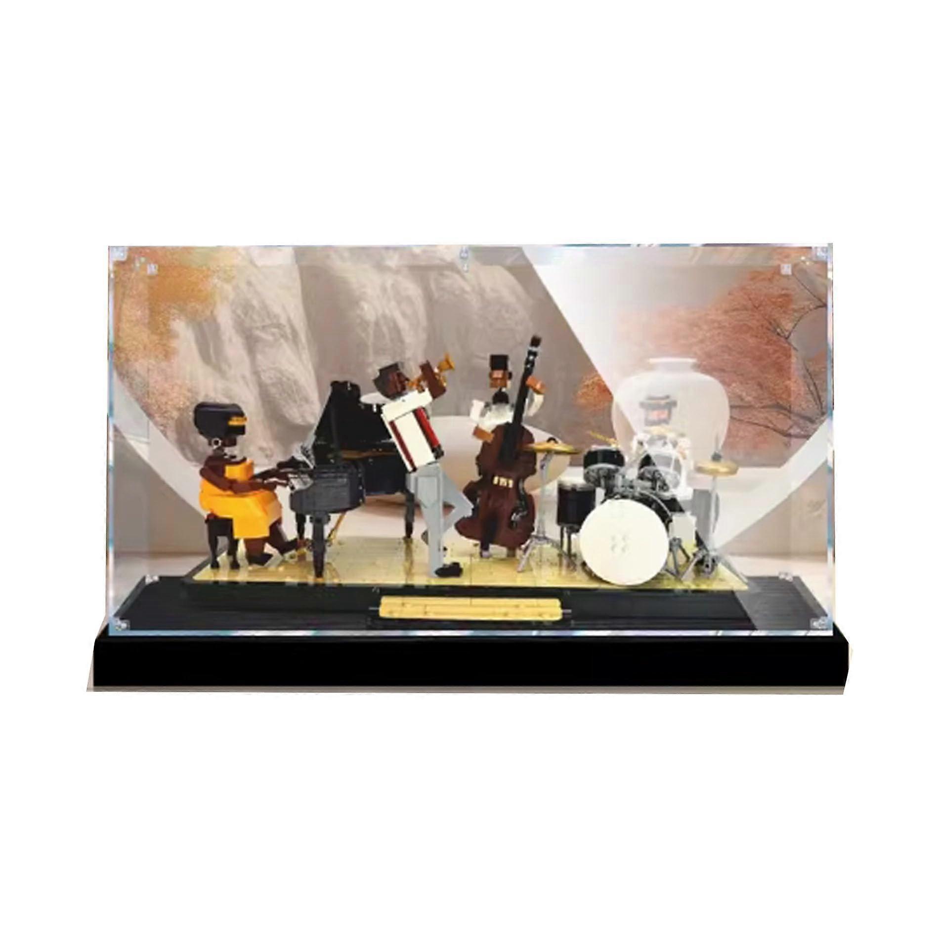 Display Case for  21334 Jazz Band Model, Dustproof Transparent Acrylic Box with Thickened Base