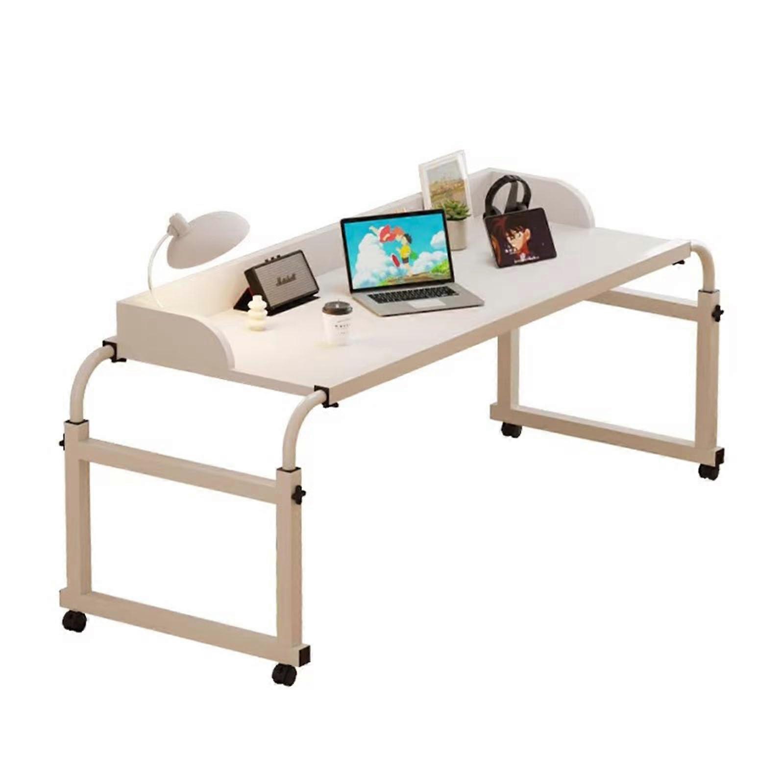 Overbed Table Adjustable Height 6595cm with Wheels, Extendable Laptop Desk for King and Queen Bed