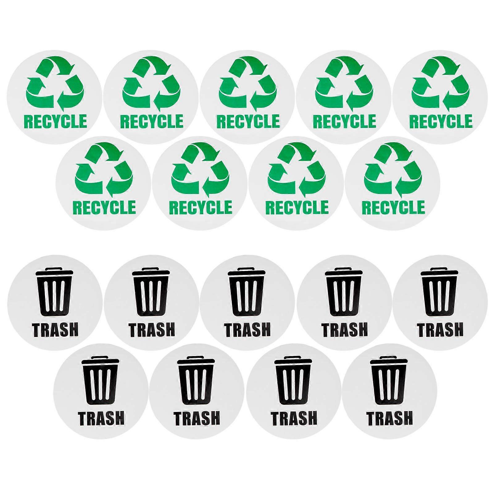 18 Waterproof Stickers for Trash Cans, Containers, Garbage Bins