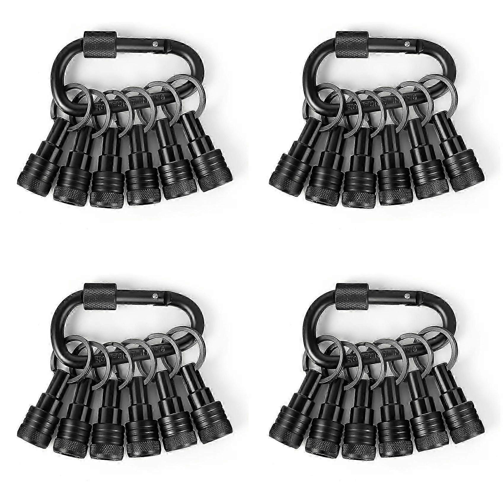 24PCS Bit Holders Keychain, 1/4 Inch Hex Shank Bit Holders, Quick-Change Design for Nut Driver, Screwdriver & Drill Bits