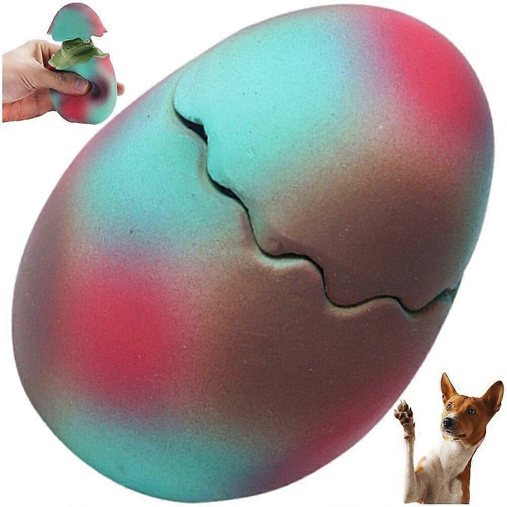 Dog Squeaky Toy Durable Latex Dinosaur Egg with Hidden Surprise for Interactive Playtime
