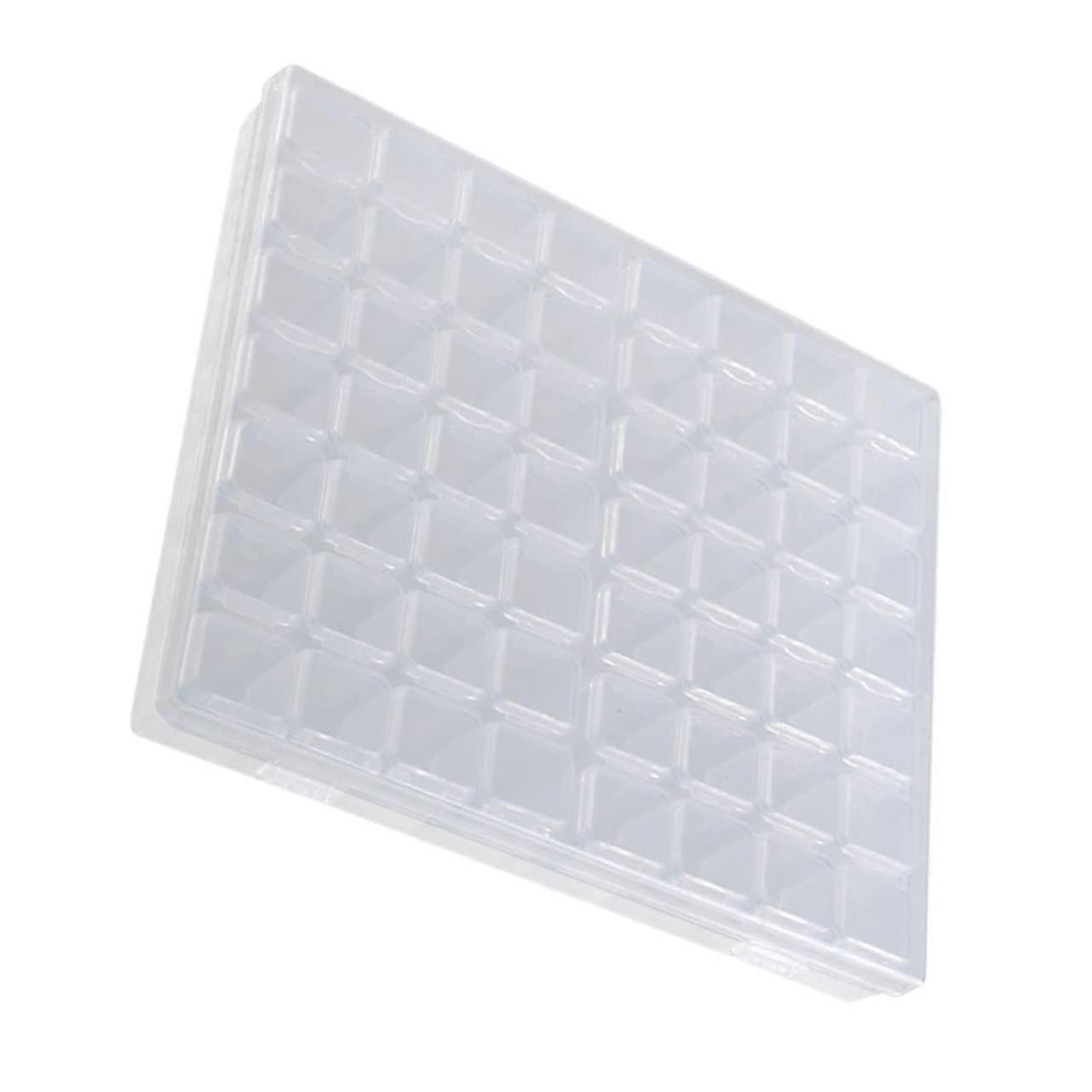 Transparent 56Grid Nail Art Storage Box with Removable Compartments for False Nail Organizer