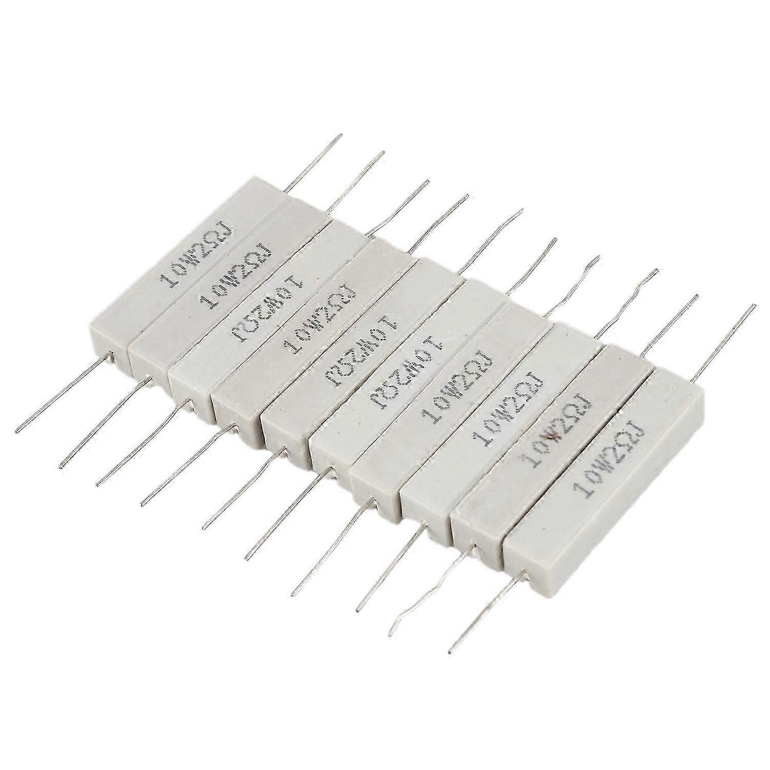 10 Pcs Wire Wound Ceramic Cement Resistor 2 Ohm 10W Watt