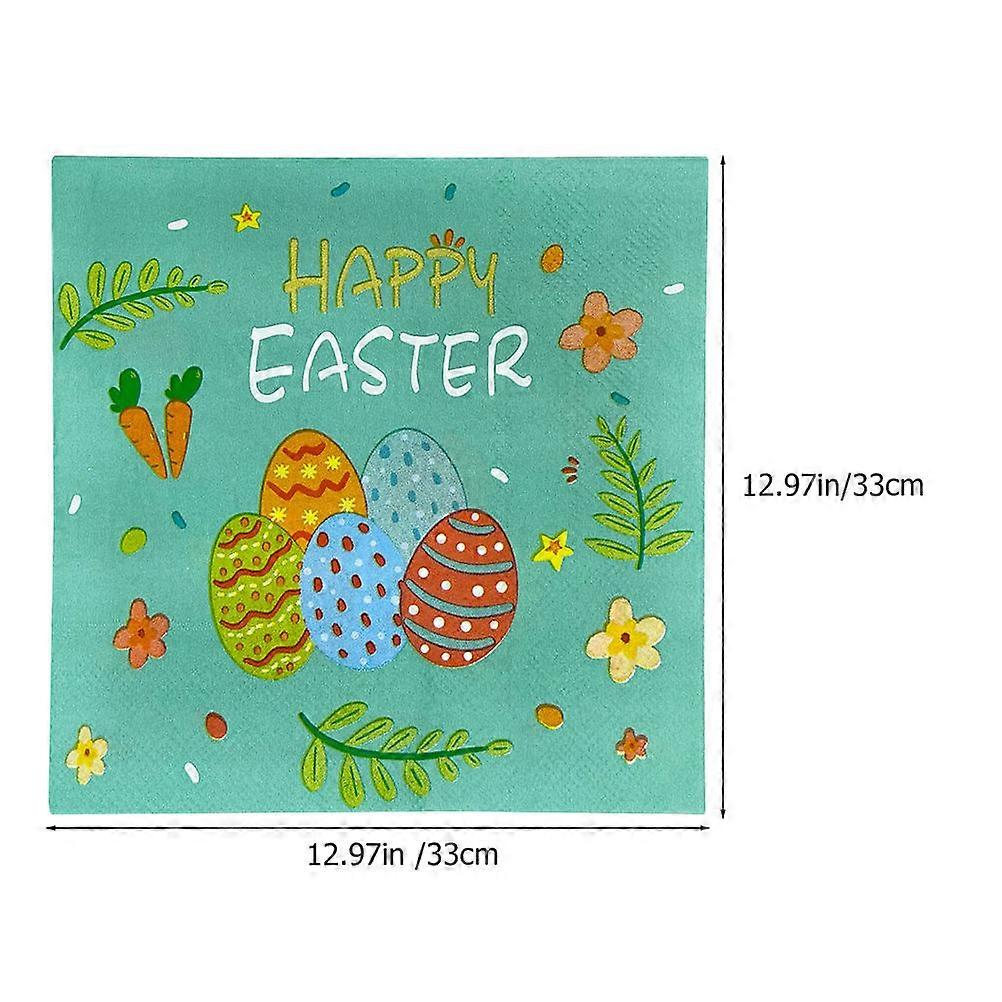 Printed Paper Napkins for Easter with 100 Sheets Disposable Serviettes