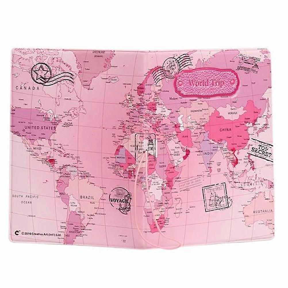 Travel Document Map Design for Documents Holding Pink