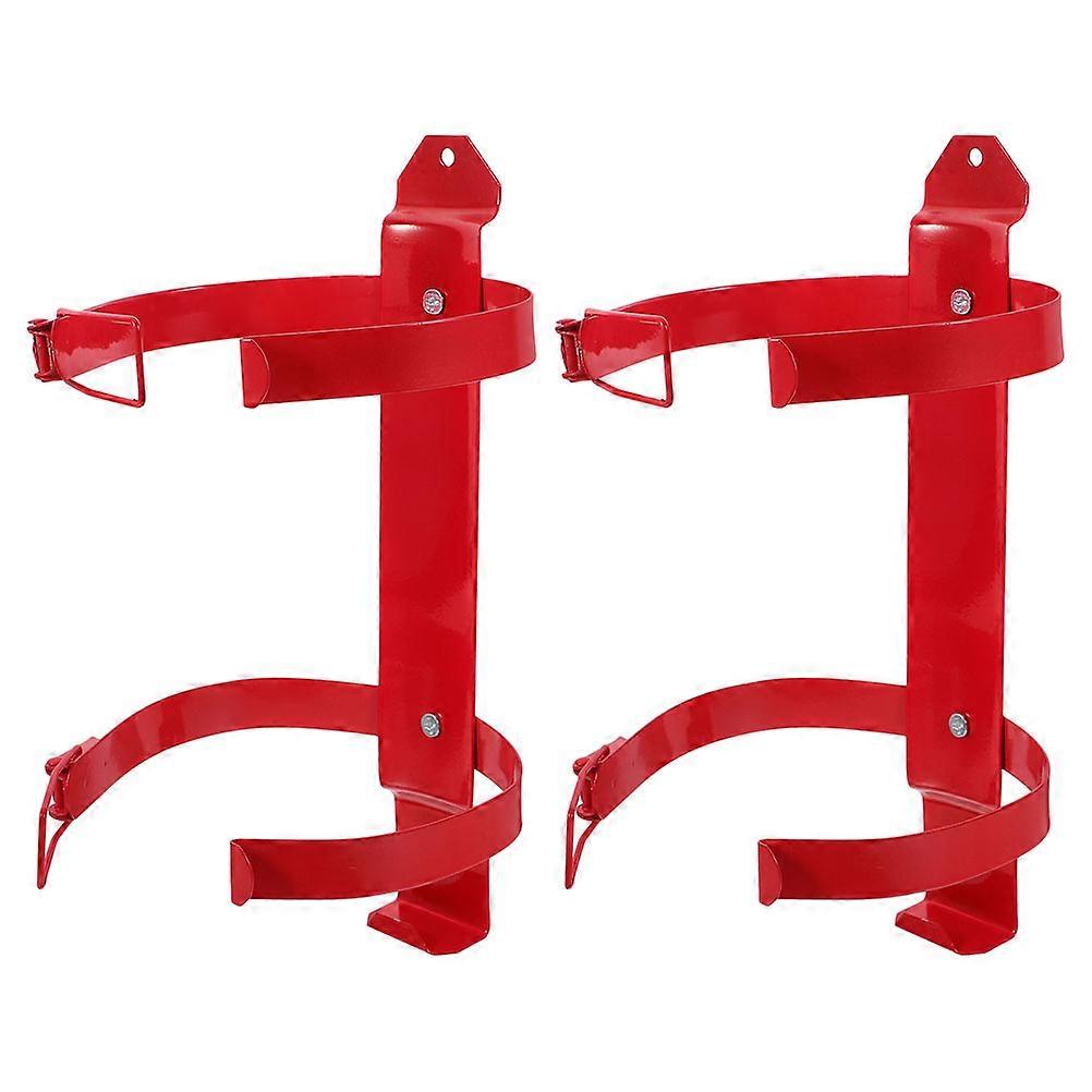 Fire Extinguisher Wall Holder Extinguisher Mounting Bracket 2Pcs Red