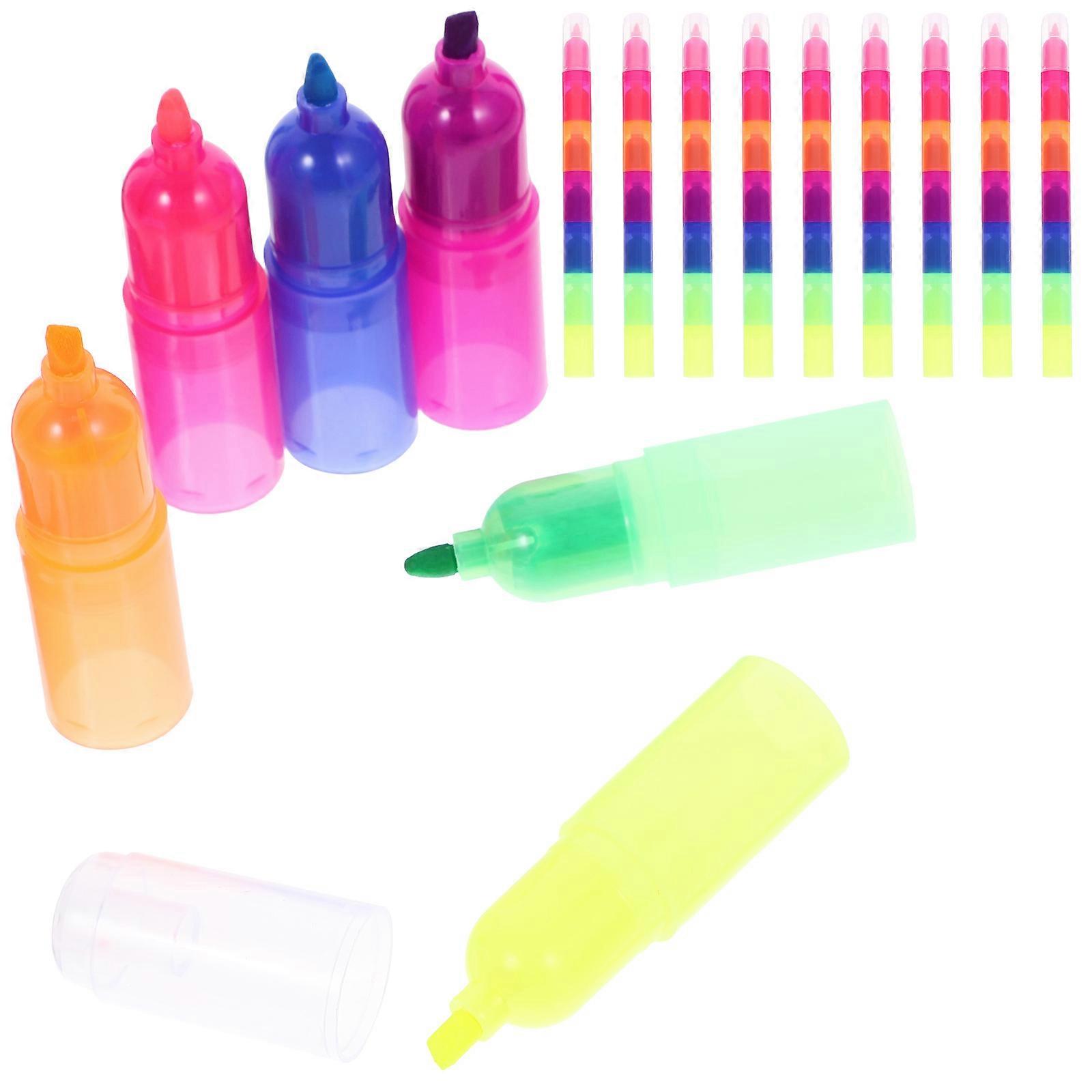 Colored Highlighters Plastic Book Reading Markers for Marking 50Pcs