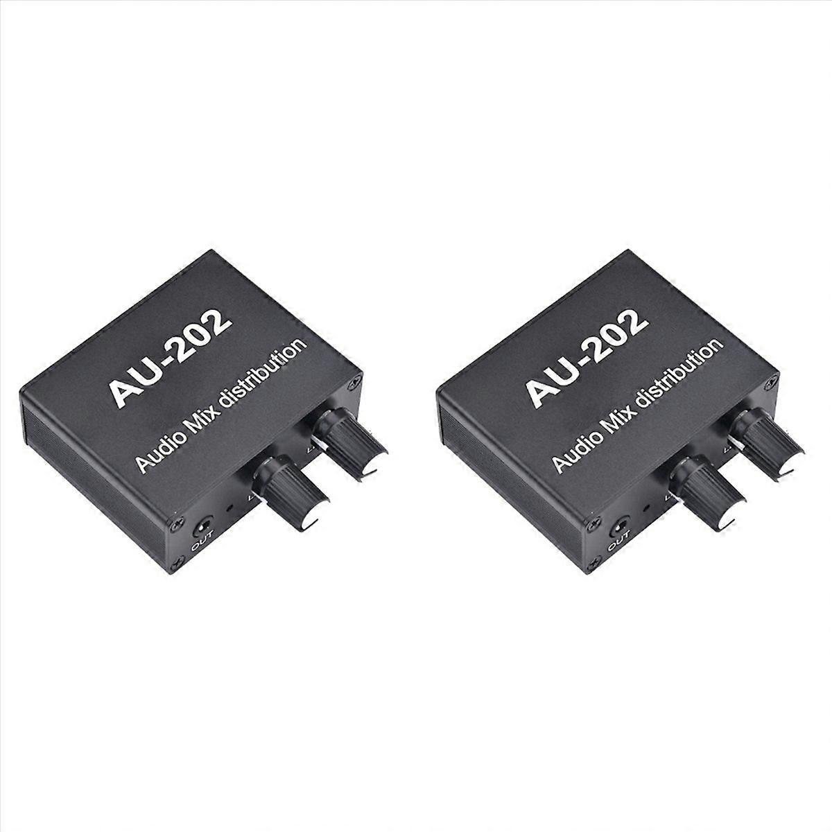 AU-202 2 Input 2 Output Stereo Mixer Audio Distributor