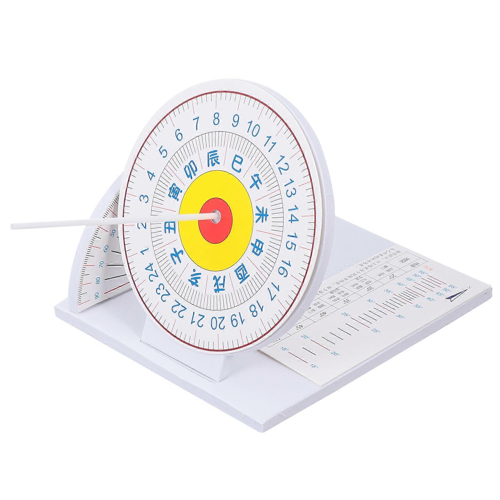 Sundial Clock Solarium Model for Decoration 1Set White Plastic