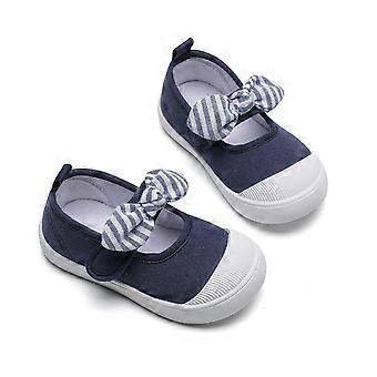 Mädchen- und Jungen-Sneaker mit Klettverschluss, weicher Sohle, Schleifendesign, Blau, Größe 25, für Laufanfänger – geeignet für den Alltag und Fotoshootings