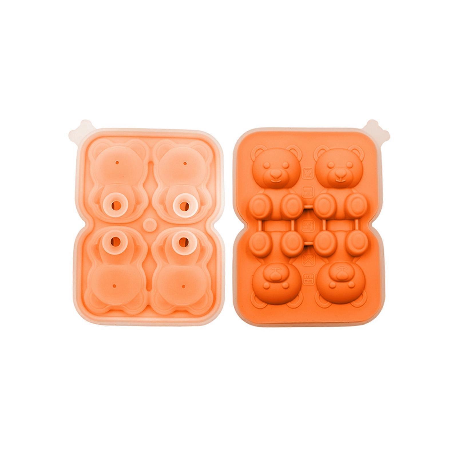 Space Saving Bear Shape Ice Cube Mold for Freezer and Home Use
