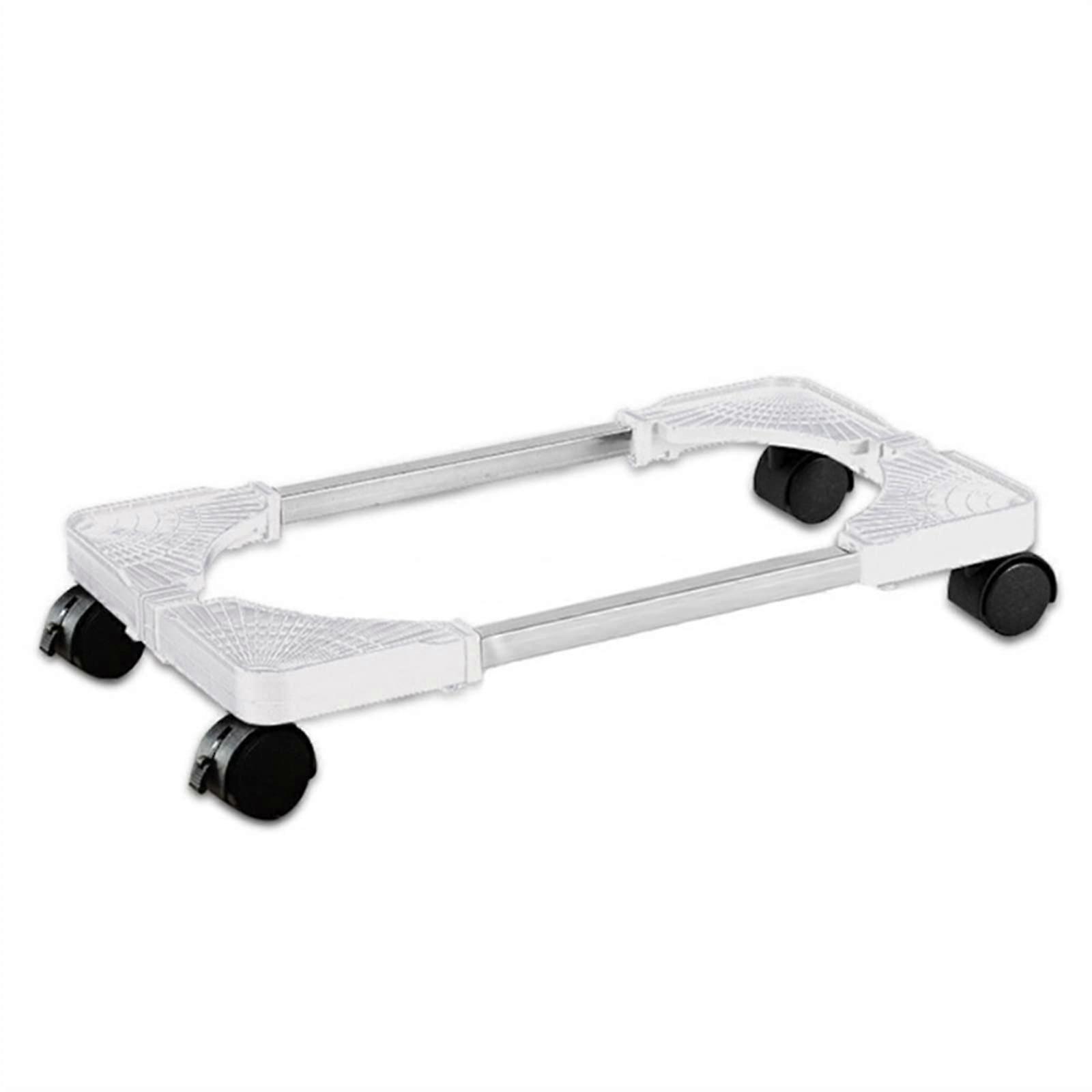 PC Tower Stand with Adjustable Width Fit, Locking Wheels, White CPU Holder for Better Airflow