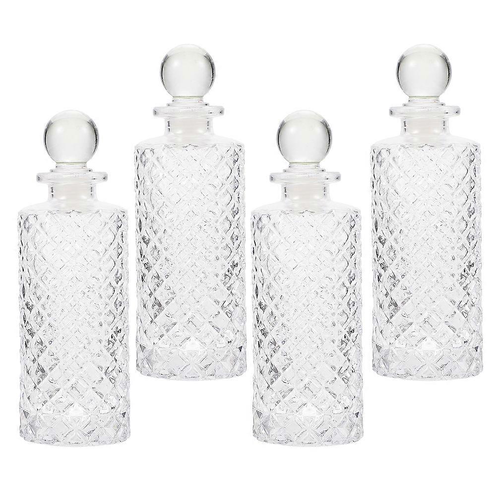 Glass Aromatherapy Bottle for Storage Use 4Pcs Transparent Decorative Diffuser Bottles