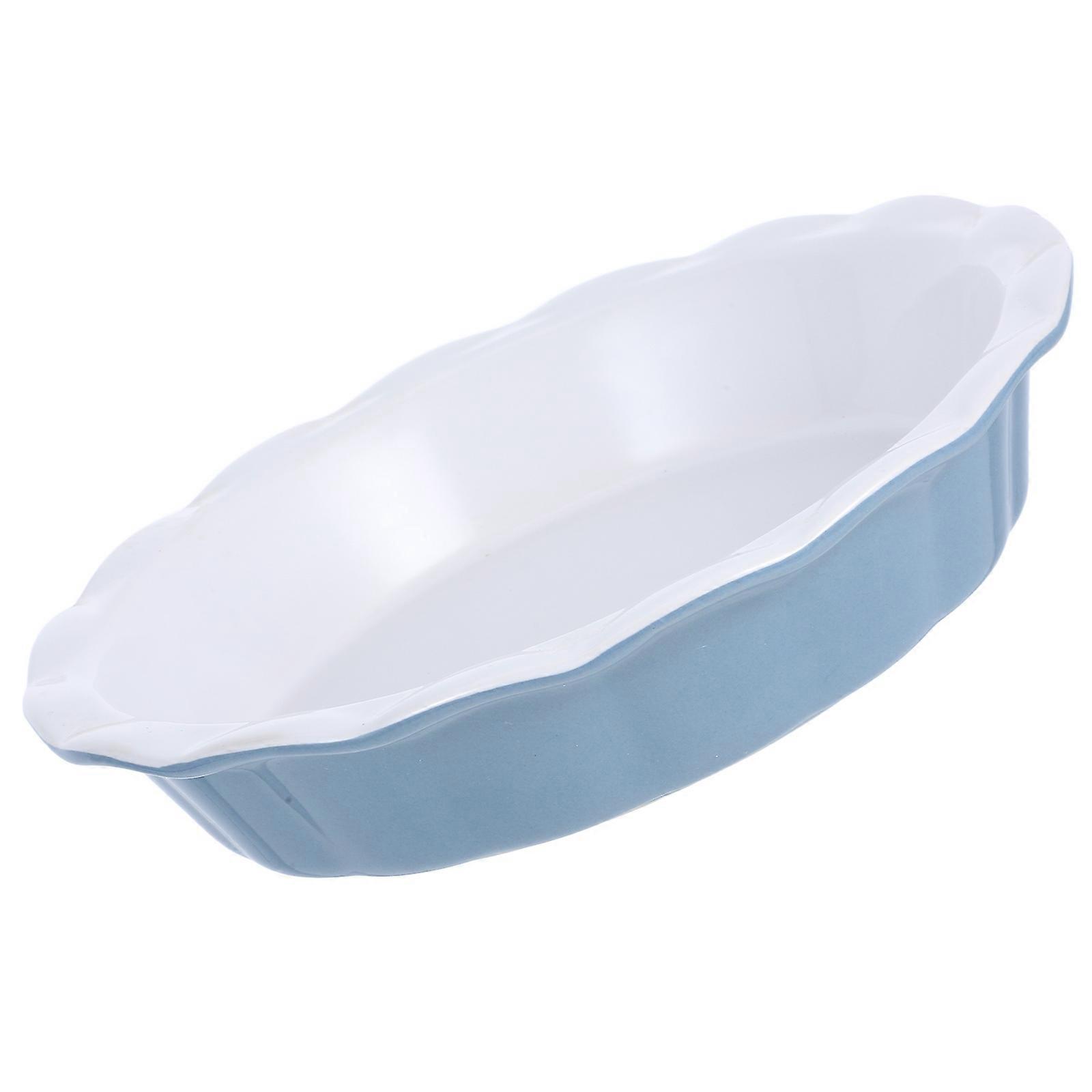 Wave Edge Ceramic Pie Plate for Baking Multipurpose Use