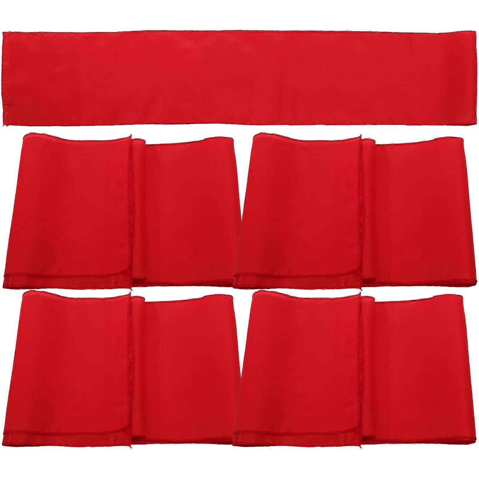 5Pcs Red Wedding Table Runner for Decoration Polyester Tablecloth