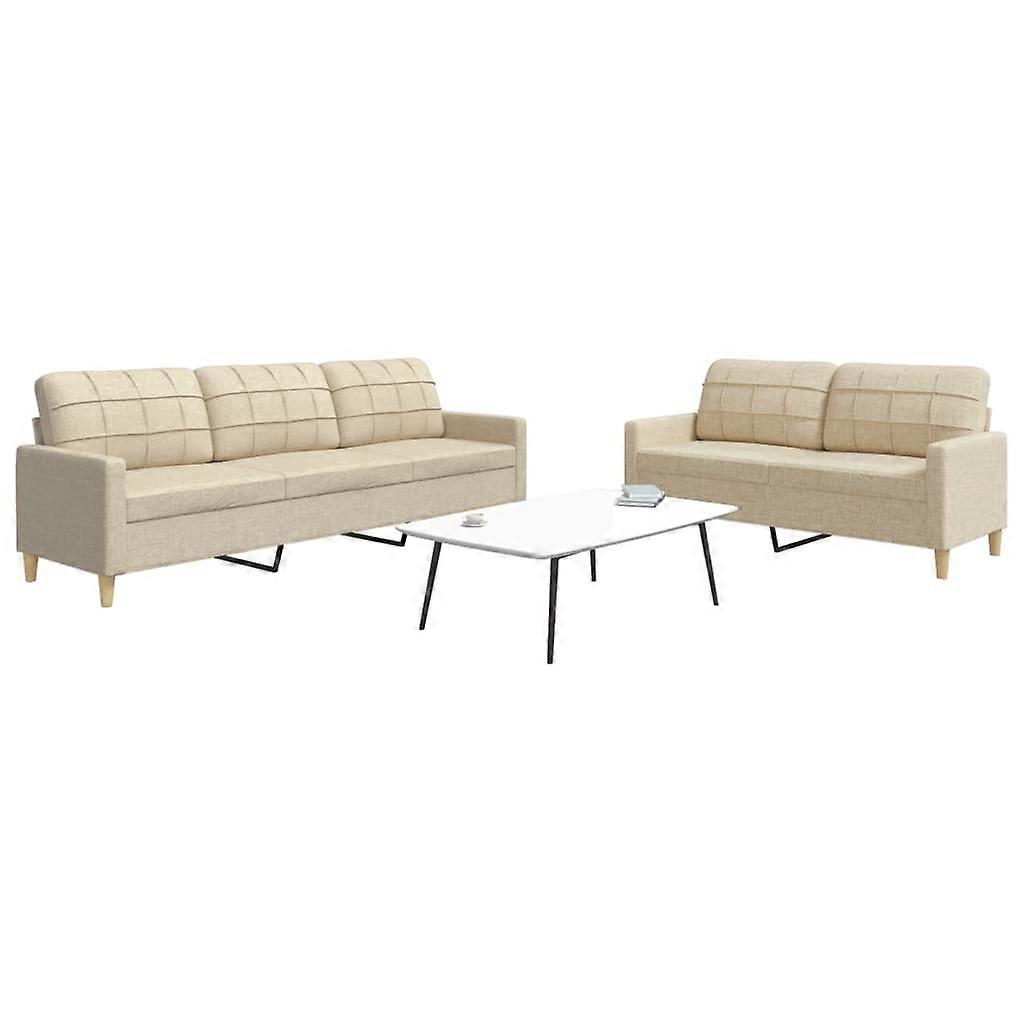 2-tlg. Sofagarnitur Creme Stoff, SKU: 3278321