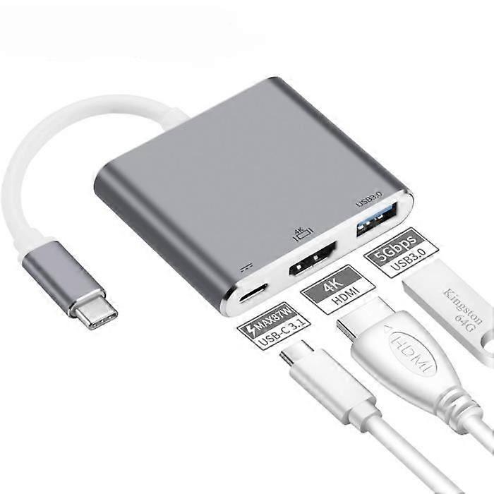 USB-C Adaptör - GENEL - Ototon - HDMI 4K - USB 3.0 - USB-C Şarj