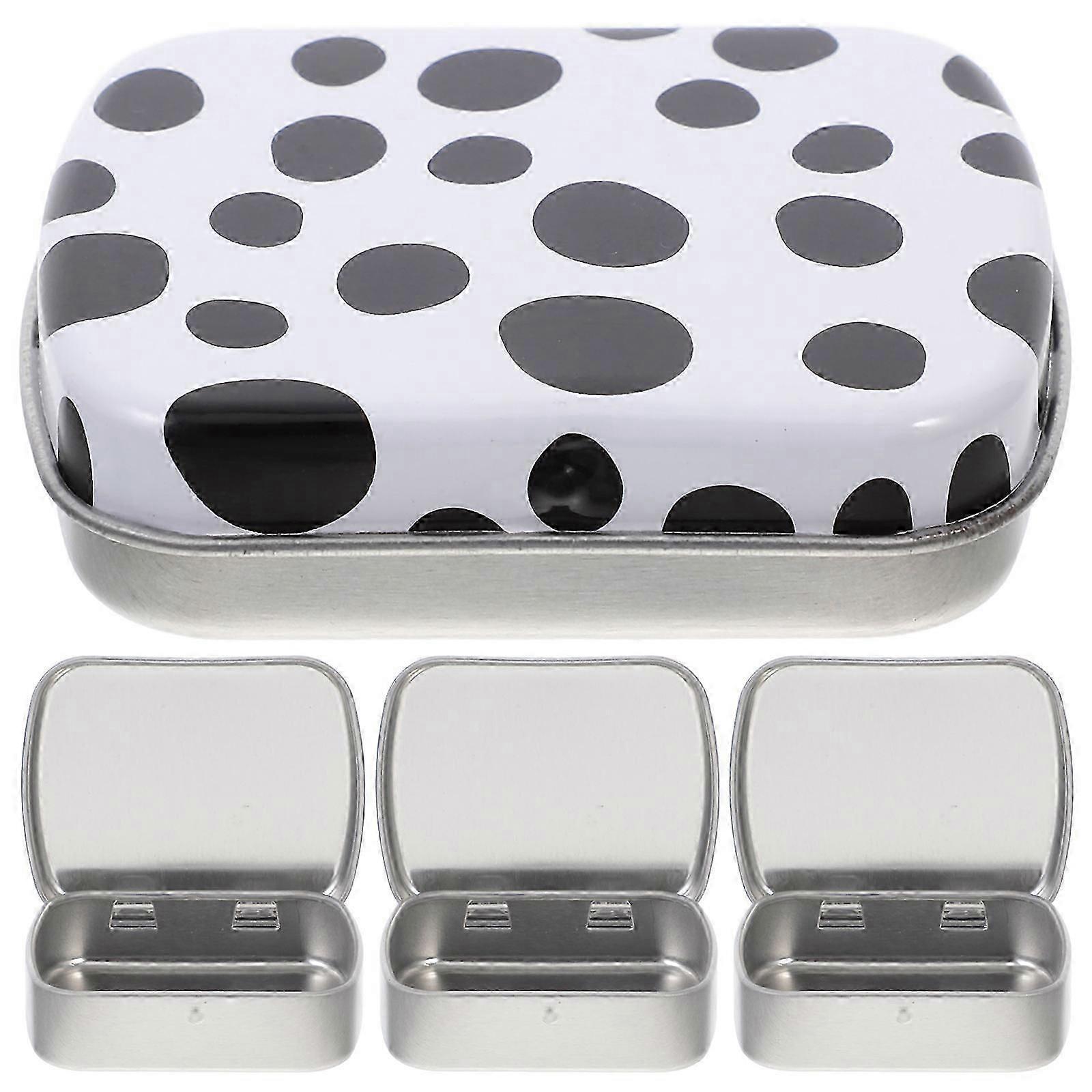 Cow Pattern Tinplate Storage Box for Storage 4Pcs Mini Candy Tin Boxes
