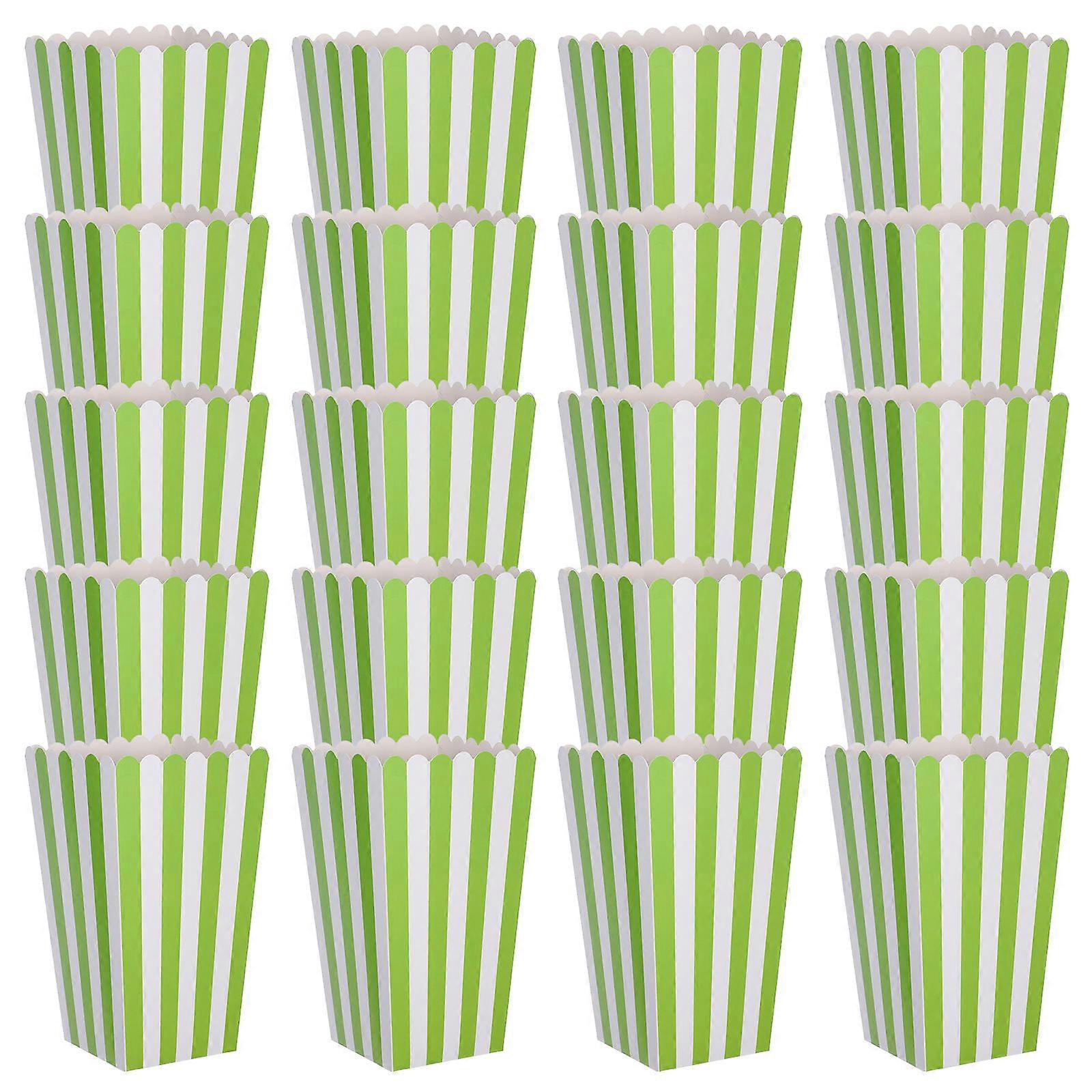 Grüne Popcorn-Eimer aus Papier, 40 Stück