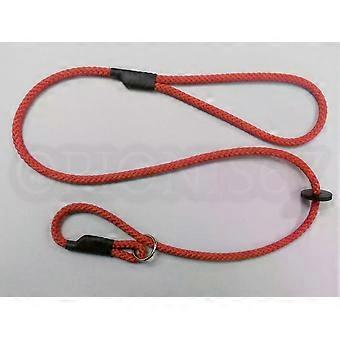 HANDMADE ENGLISH GUN DOG SLIP LEAD 8mm BRAIDED ROPE RED LENGTHS 1.2M - 10m